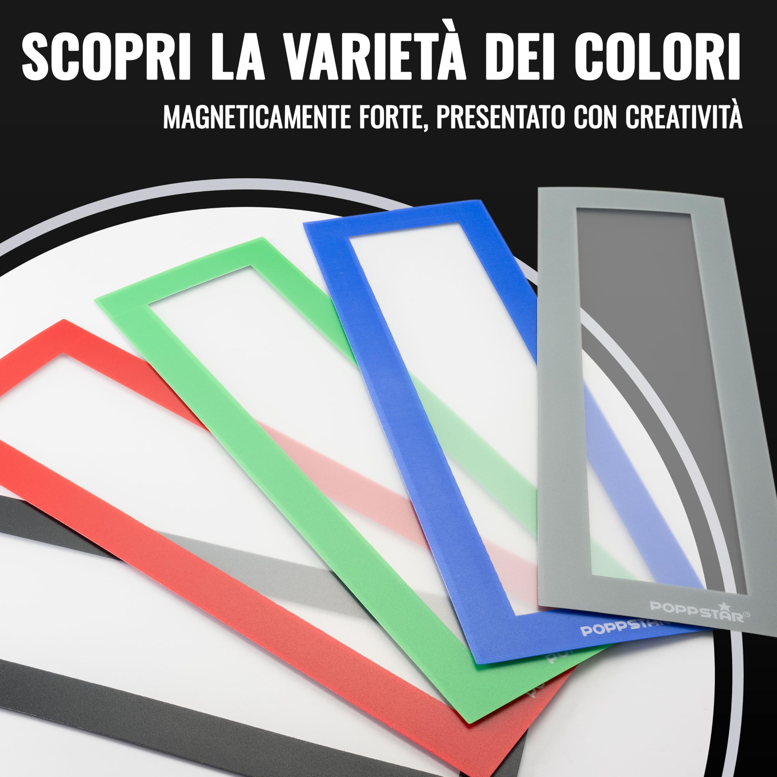 POPPSTAR Cornice magnetica calamitata con chiusura magnetica, nero, 10 pezzi