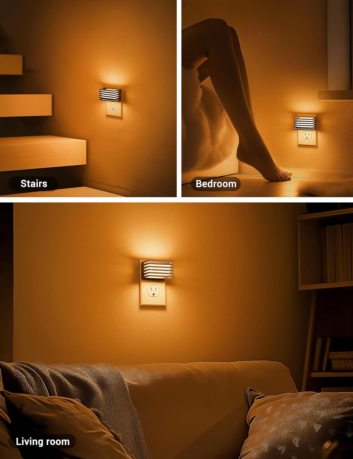 JandCase Amber Night Light, Night Lights Plug into Wall Dusk to Dawn Sensor image 5