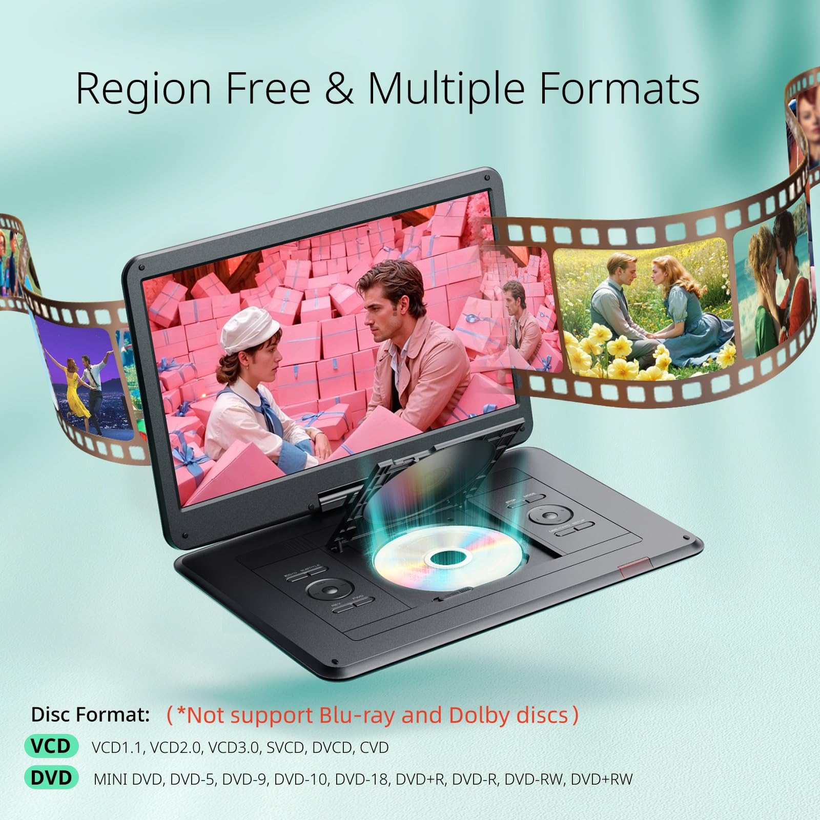 新品◆ 大画面 ポータブル DVDプレーヤー 15.5型 バッテリー内蔵 Amazon.co.jp: YOTON 17.5インチ ポータブルDVDプレーヤー 15.5インチ