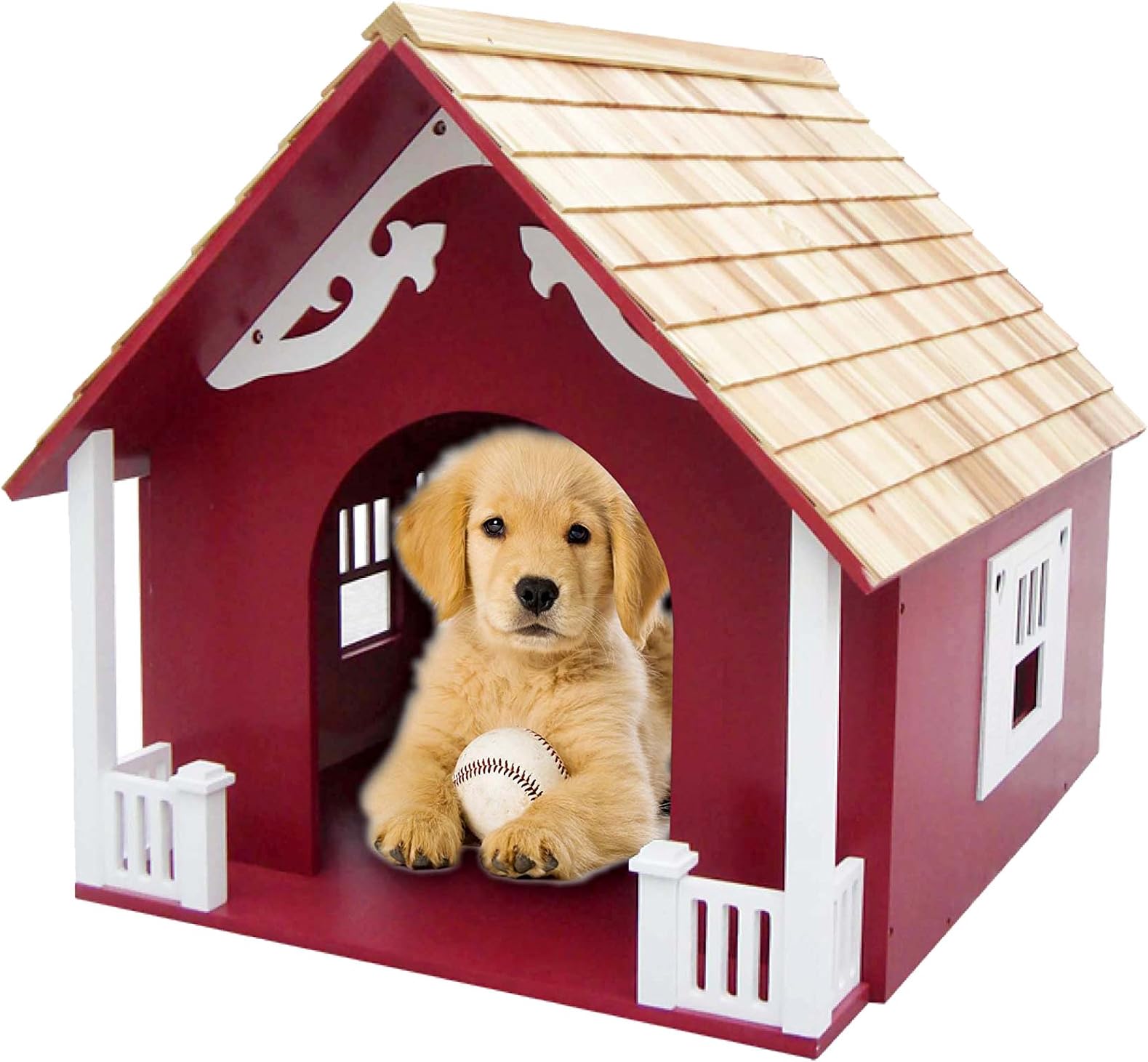 Home Bazaar Heart Dog House, Red