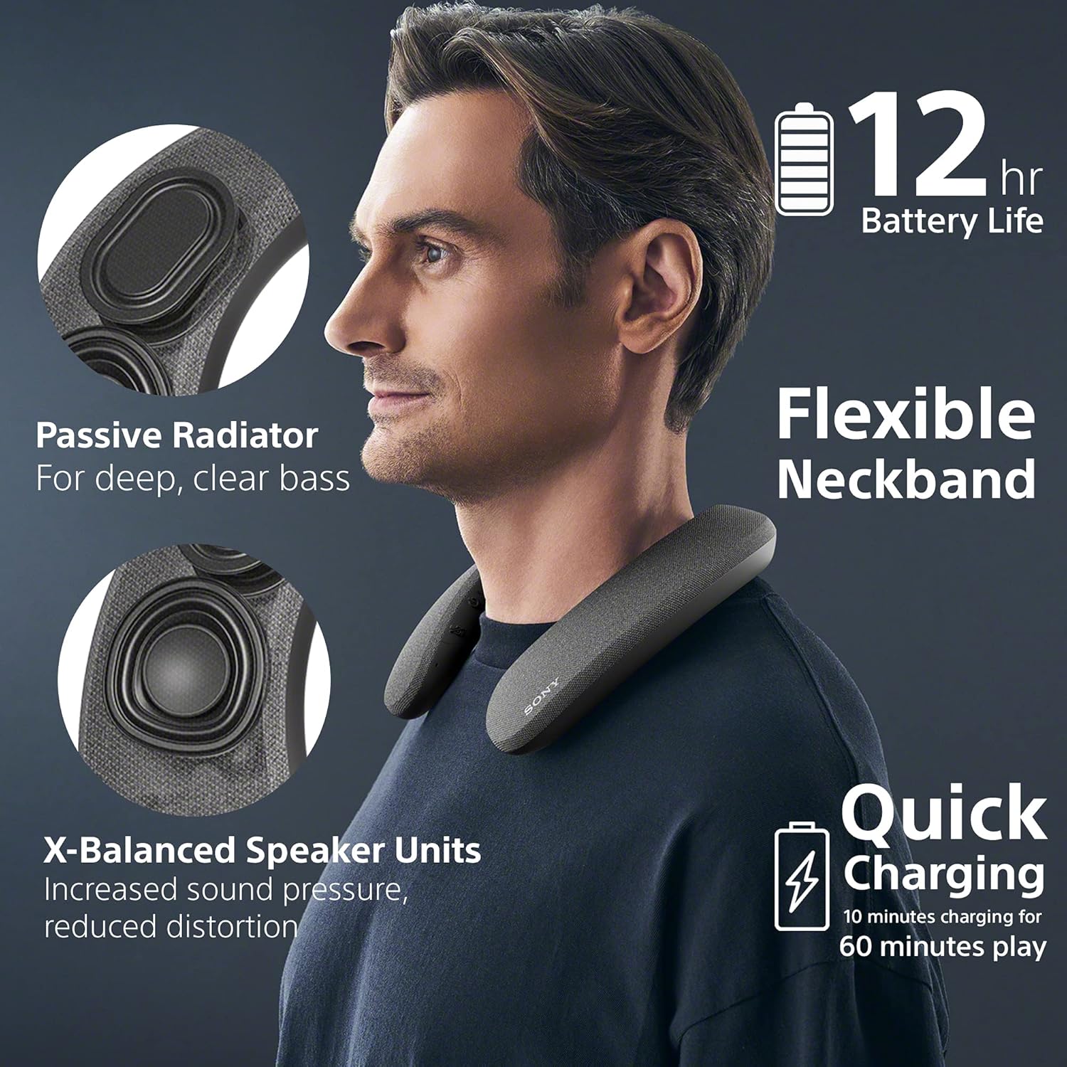 Sony SRSNS7 Immersive Dolby Atmos® Bluetooth® neckband speaker