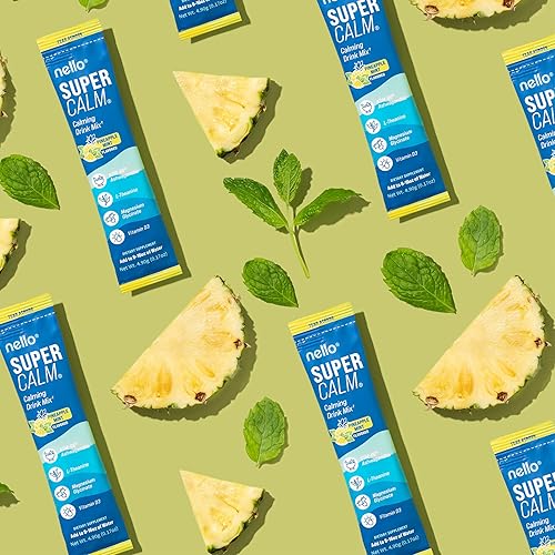 Miniatura 19 de Nello Supercalm - Mezcla de bebida en polvo, limonada de frambuesa, L teanina, Ksm-66 Ashwagandha, glicinato de magnesio, vitamina D 3, suplementos