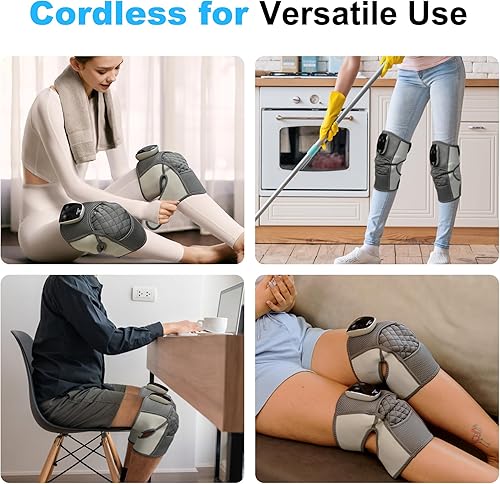 Miniatura 6 de COMFIER Masajeador de rodilla inalámbrico con calor, almohadilla térmica de rodilla 3 en 1 para dolor de rodilla, rodillera de vibración para