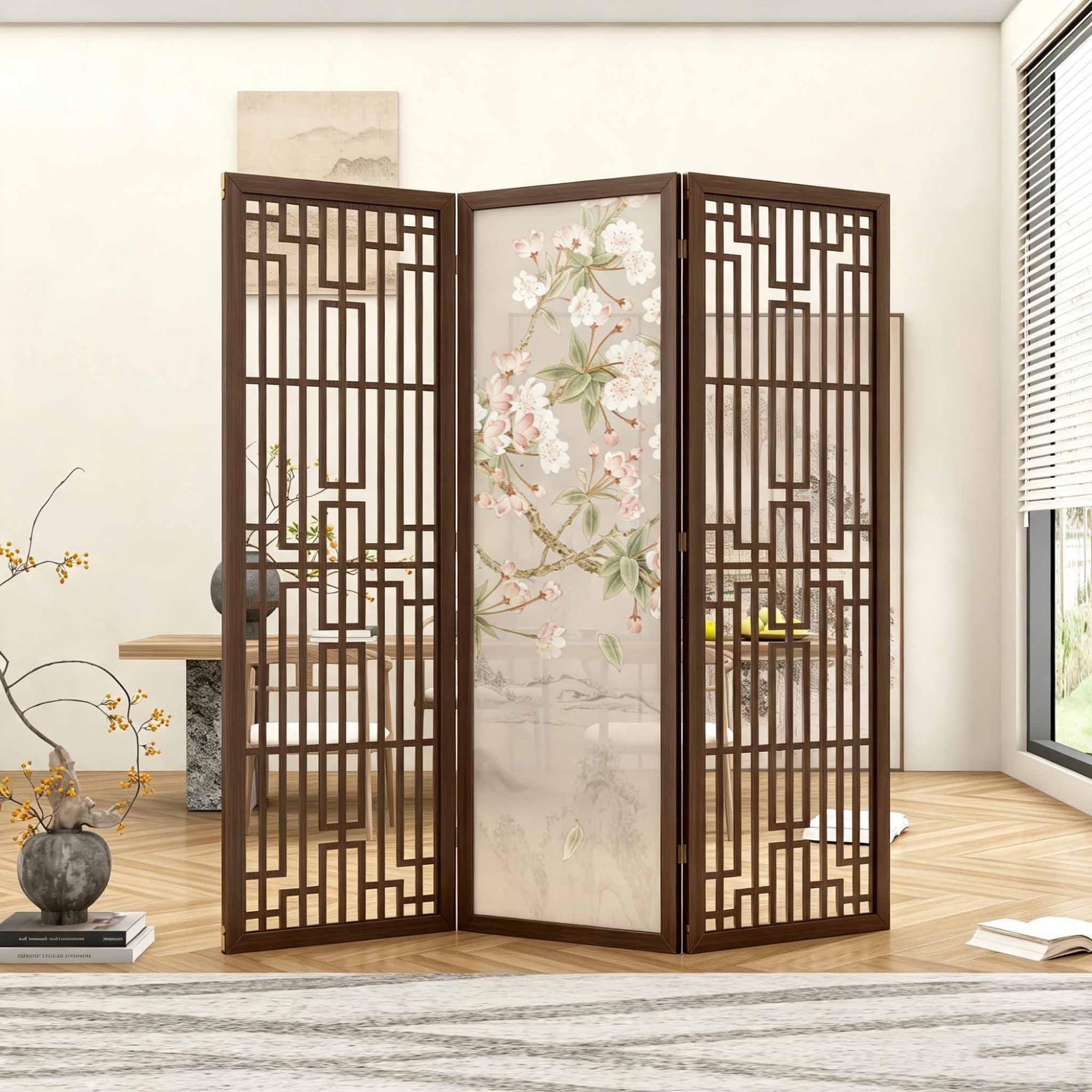 Paravent Pliable, séparateur de pièce en Bois Japonais