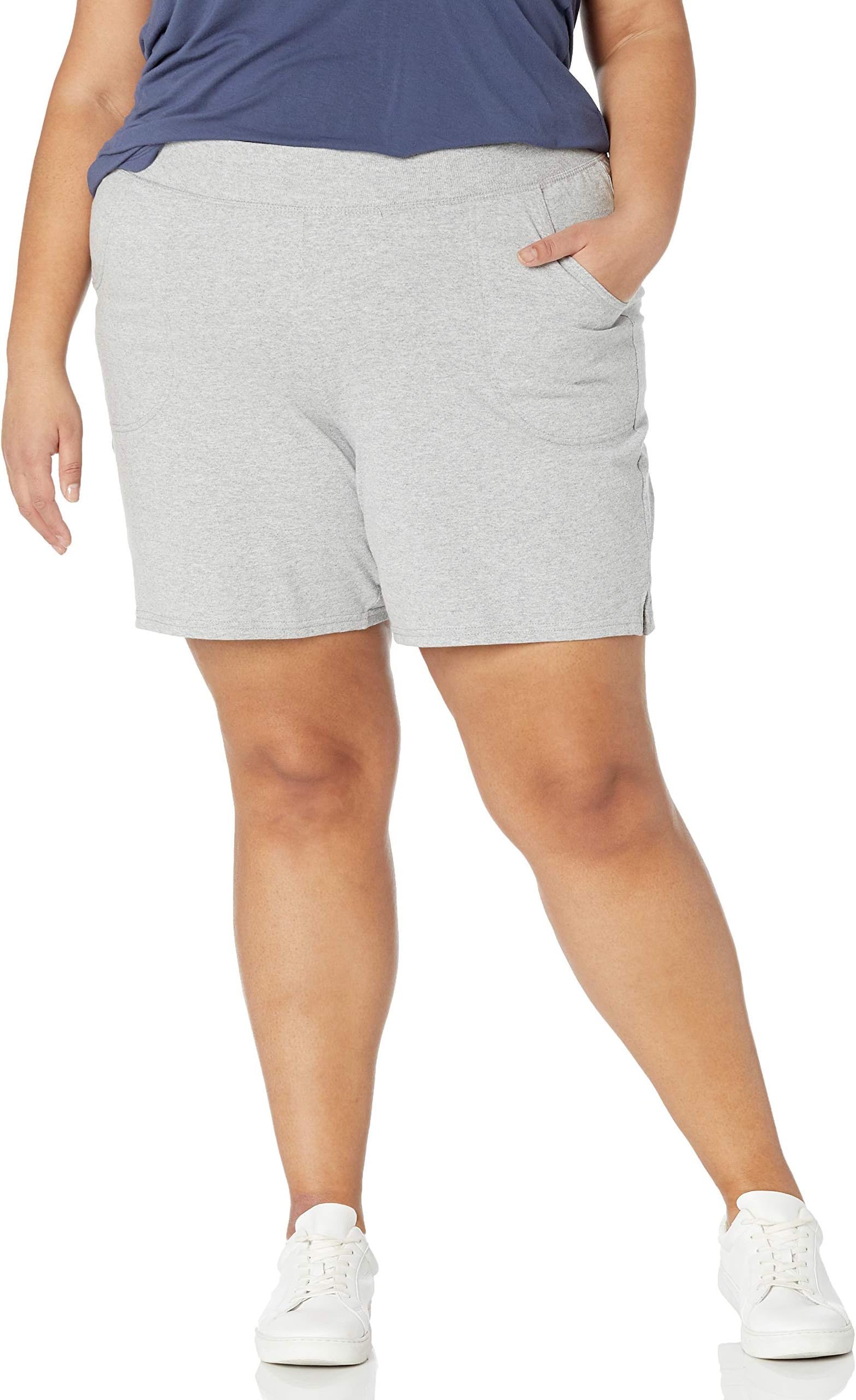 Just My Sizeby Hanes Cotton Jersey Shorts, Women’s Cotton Shorts, Women’s Tagless Shorts, 7" Inseam, JMS, Black