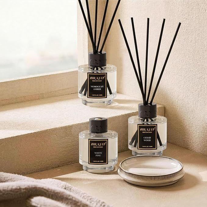 Set de Difusores de Airex 3x1.7 oz para baño, madera cedro, pino y ámbar miniatura 6