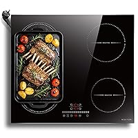 NOXTON Piano Cottura Induzione 4 Fuochi, 3500W Piano Cottura Elettrico Domino Incasso