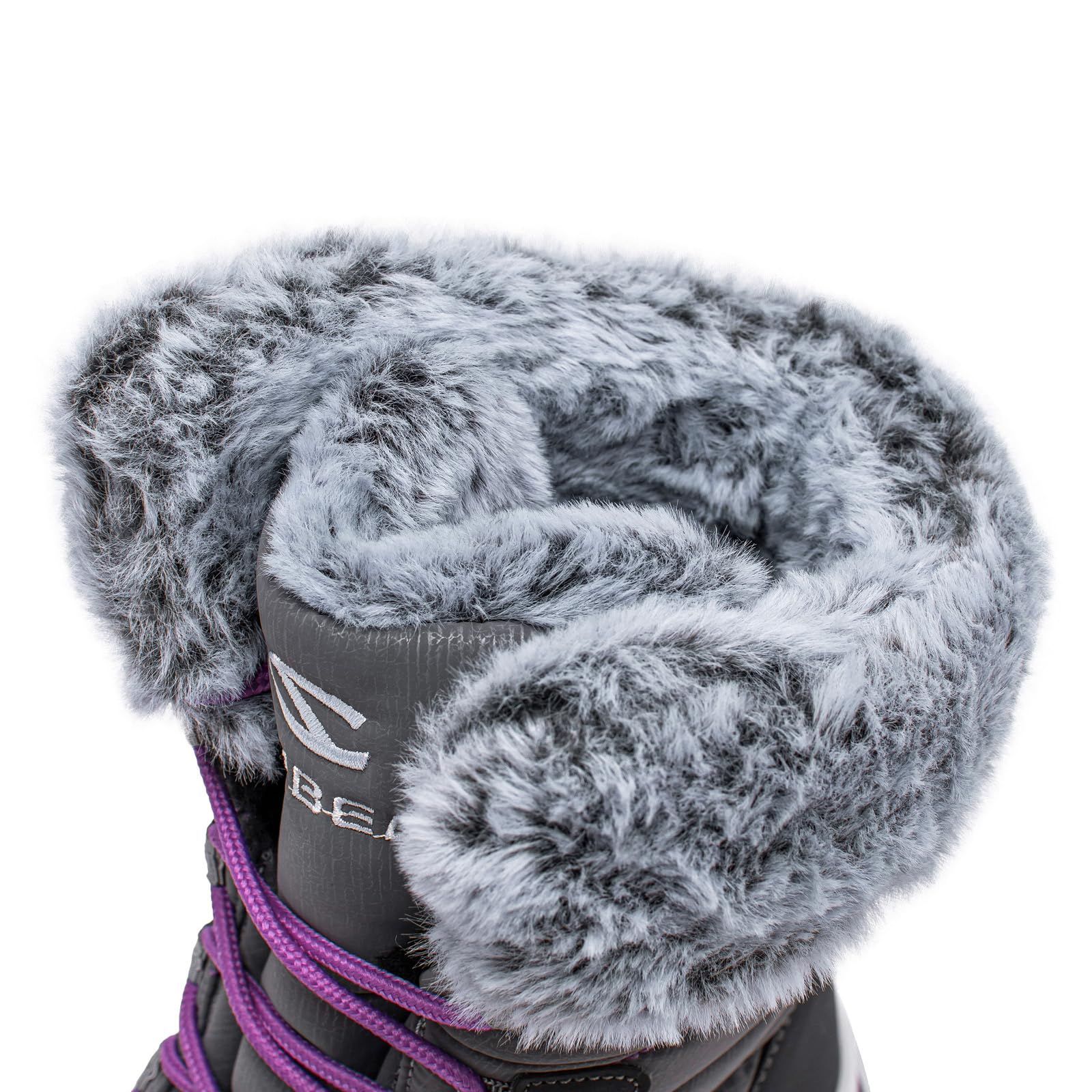 HOBIBEAR Botas de nieve para niños, impermeables, cálidas, de piel sintética, forradas