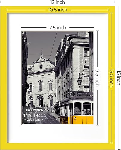 Vista 140 de eletecpro Juego de 10 marcos de fotos de 8.5 x 11 pulgadas, collage de fotos, decoración de pared, fotos de 5 x 7 con paspartú o de 8.5 x 11 Negro