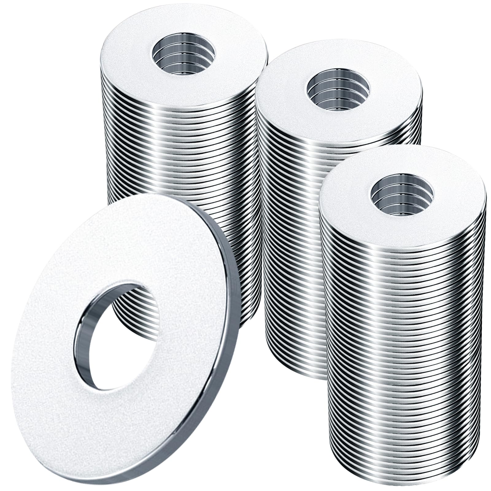 DKBT 100 Pieces M6 Washers Penny Washers M6X12mm A2 304 Stainless Steel Washer Plain Metal Flat Repair Round for Screws Bolts Nuts