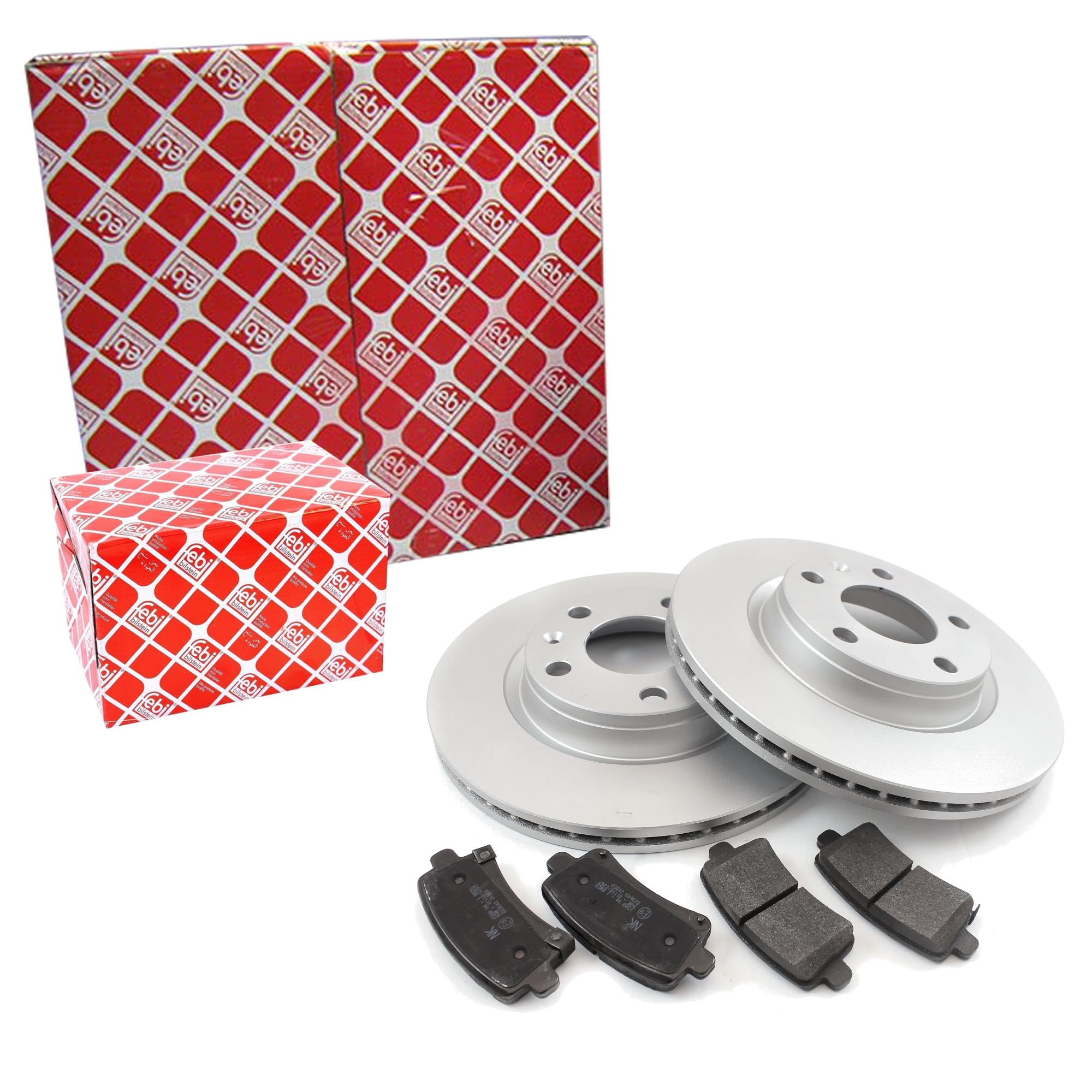 FEBI BILSTEIN Bremsen Set Bremsscheiben Scheibenbremsen Ø278 belüftet vorne + Bremsbeläge Bremsklötze für Focus II C-Max