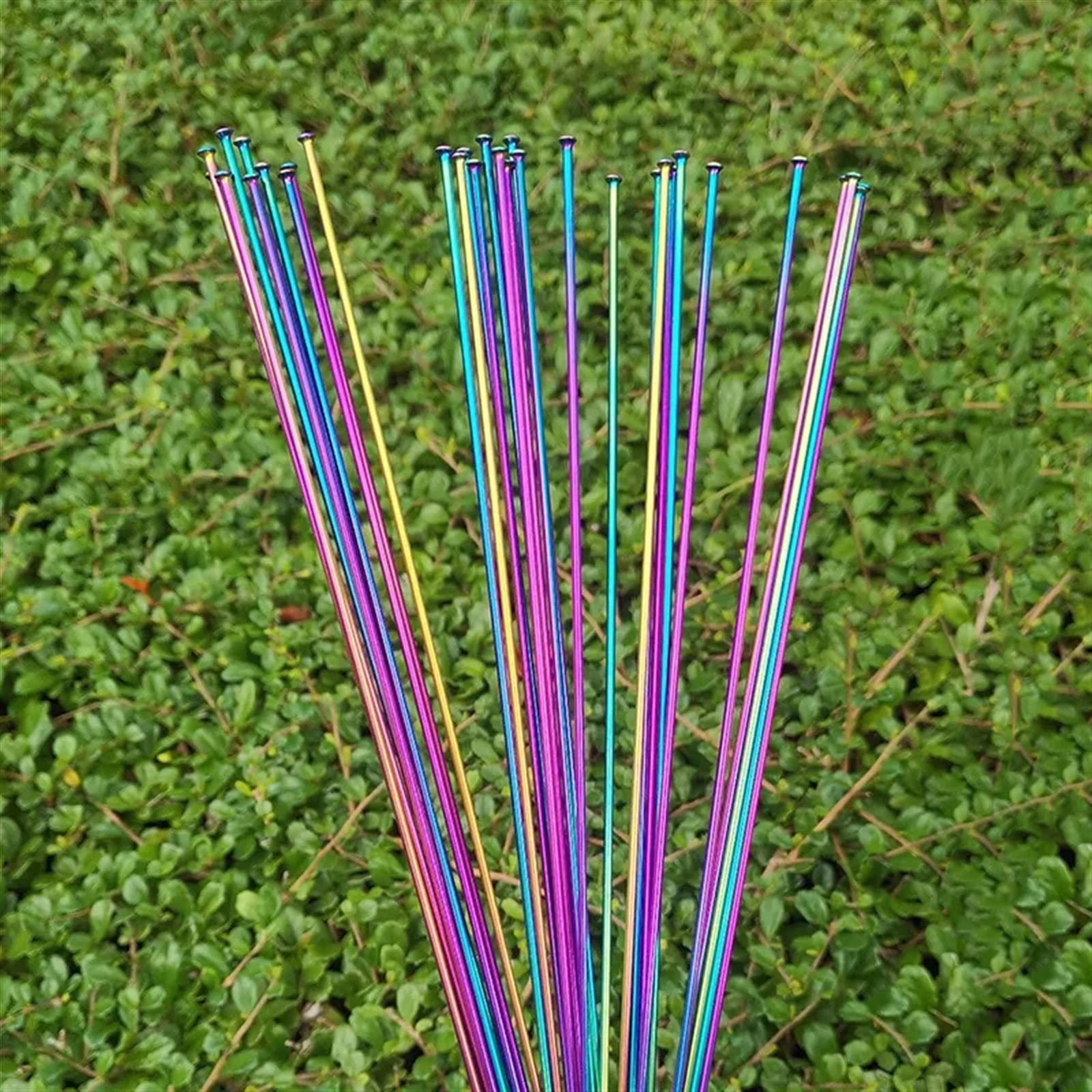 Raggi per Bici, Raggi Rotondi 2.0 J-Bend/Straight Pull Raggi for Bicicletta Colorati Raggi for Bicicletta con Tappi in Ottone Raggi for Mountain Bike 14G(J Bend 72pcs)