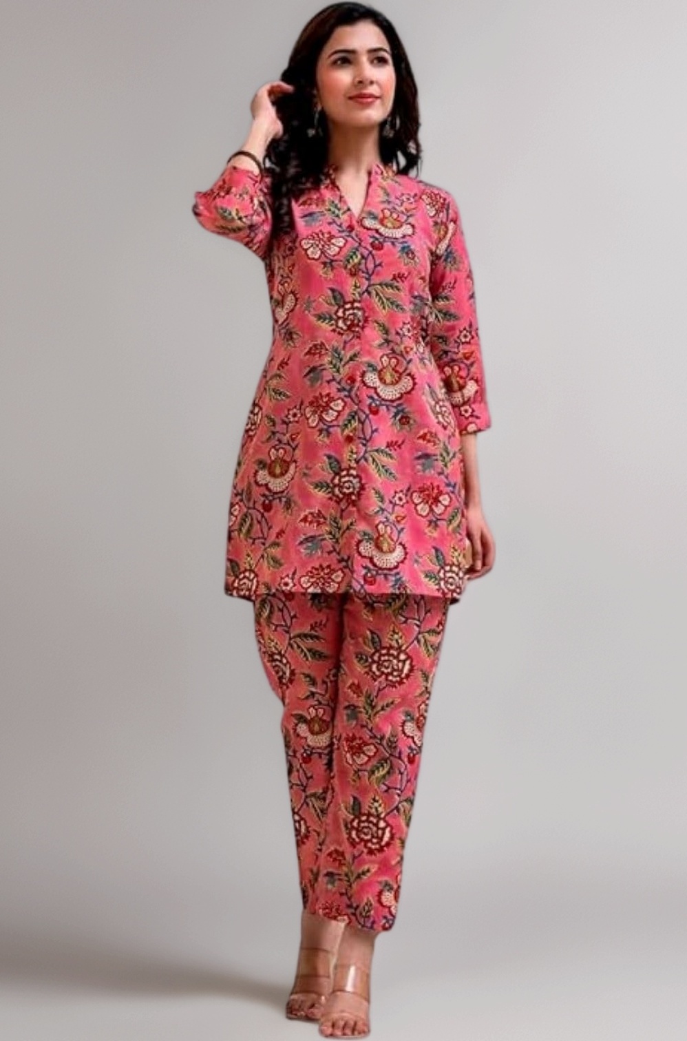 GRECIILOOKS Co-ord Set For Women Stylish | Kurta Sets for Woman | Kurtis | Short Kurti For Women Latest | Dress For Woman | 3/4 Sleeve Ethnic Co Ord Set