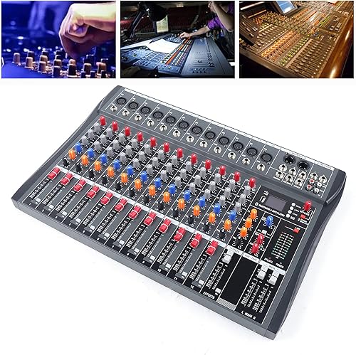 Miniatura 2 de Mezclador de audio de 12 canales, consola de mezcla DJ Bluetooth Tablero de sonido USB Mezclador profesional de 48 V Power XLR Micrófono Jack 6