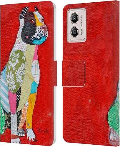 Miniatura 1 de Head Case Designs Officially Licensed Michel Keck Pitbull Dogs 4 Leather Book Wallet Case Cover Compatible with Motorola Moto G53 5G