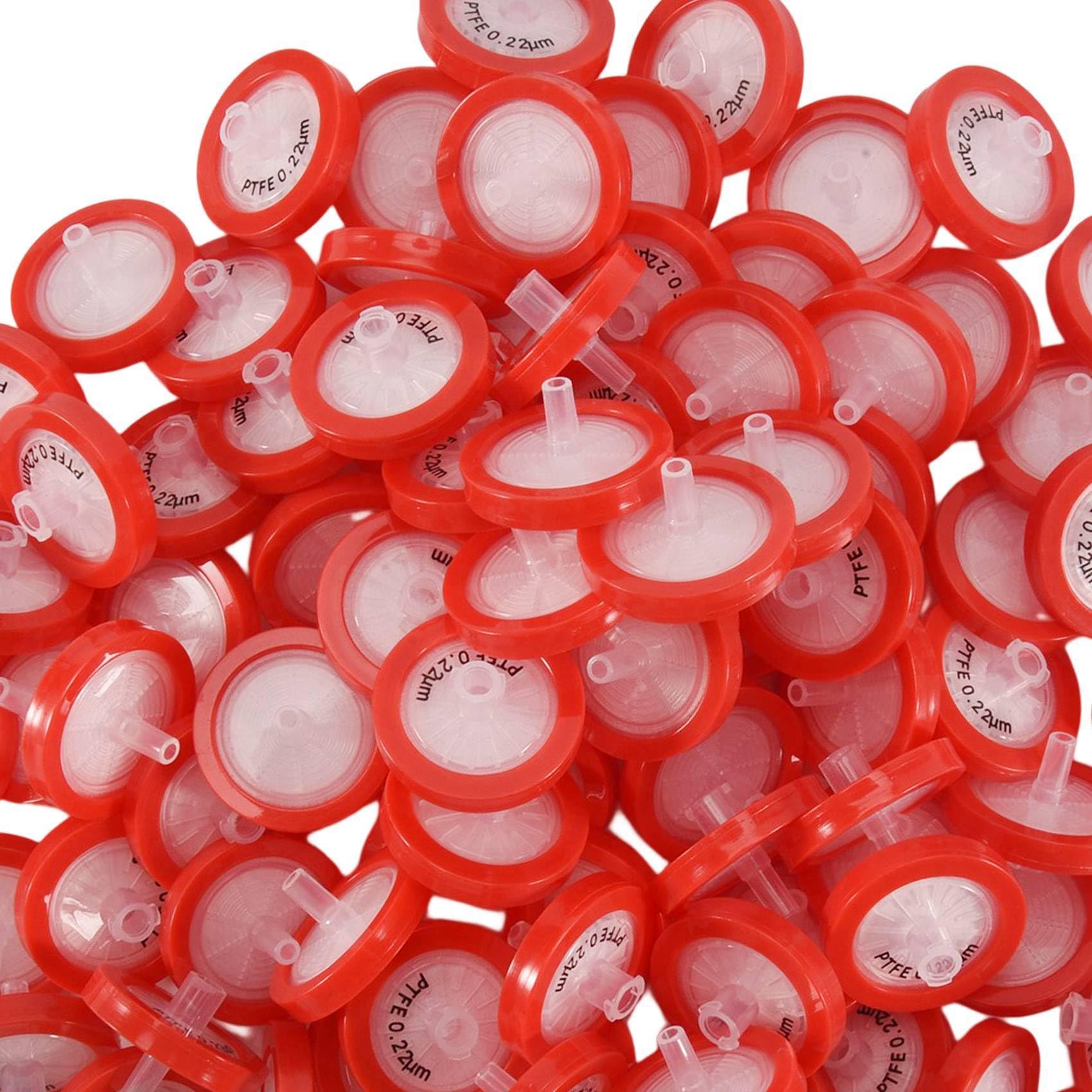 Filtro per Siringa da 200 Pezzi nel PTFE, Filtro da Laboratorio per Siringa, Diametro della Membrana di 25 Mm, Dimensione dei Pori 0,22μM, HPLC