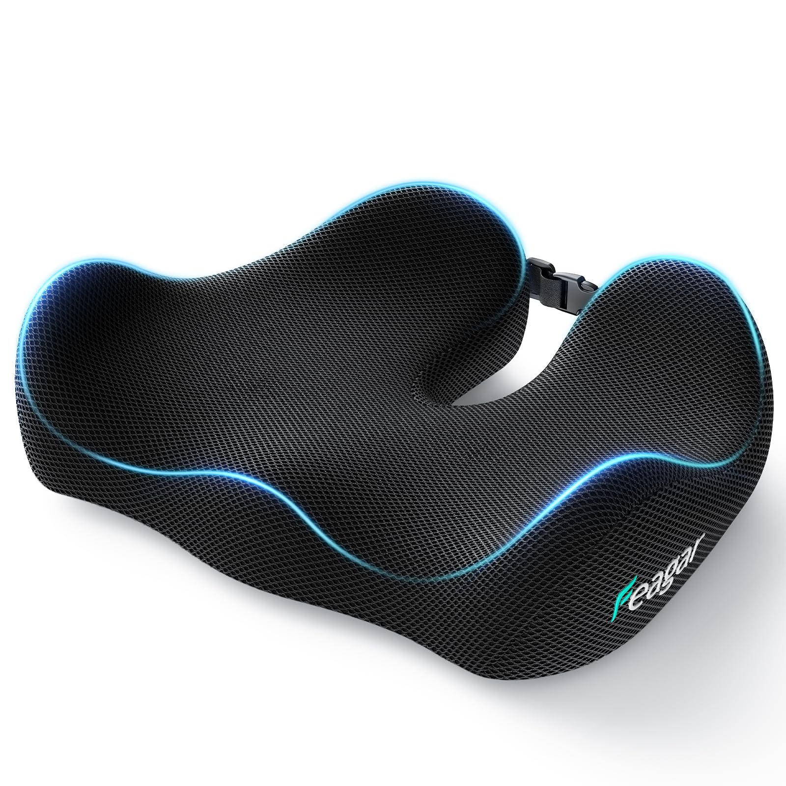 Feagar Cuscino Sedia Ufficio con Memory Foam - Cuscino Ortopedico Seduta per Alleviare Dolore al Coccige - Cuscino Ergonomico Sedia Ufficio - Design di Supporto Ideale per 80-120 kg
