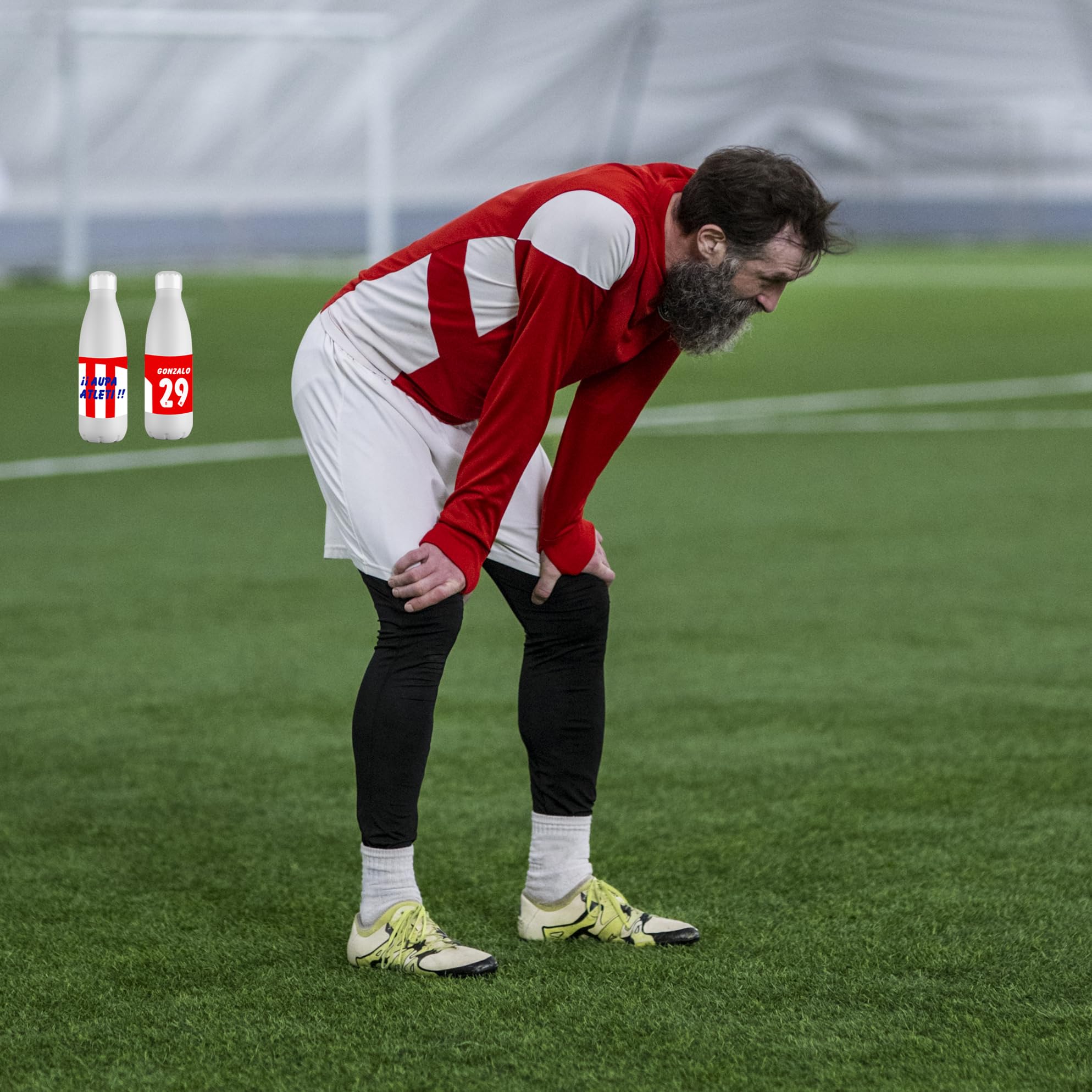 Botella Personalizada del Atletico Madrid con Nombre - Botella de Acero Inoxidable de 700 ml - Regalo Original para Niño y Niña