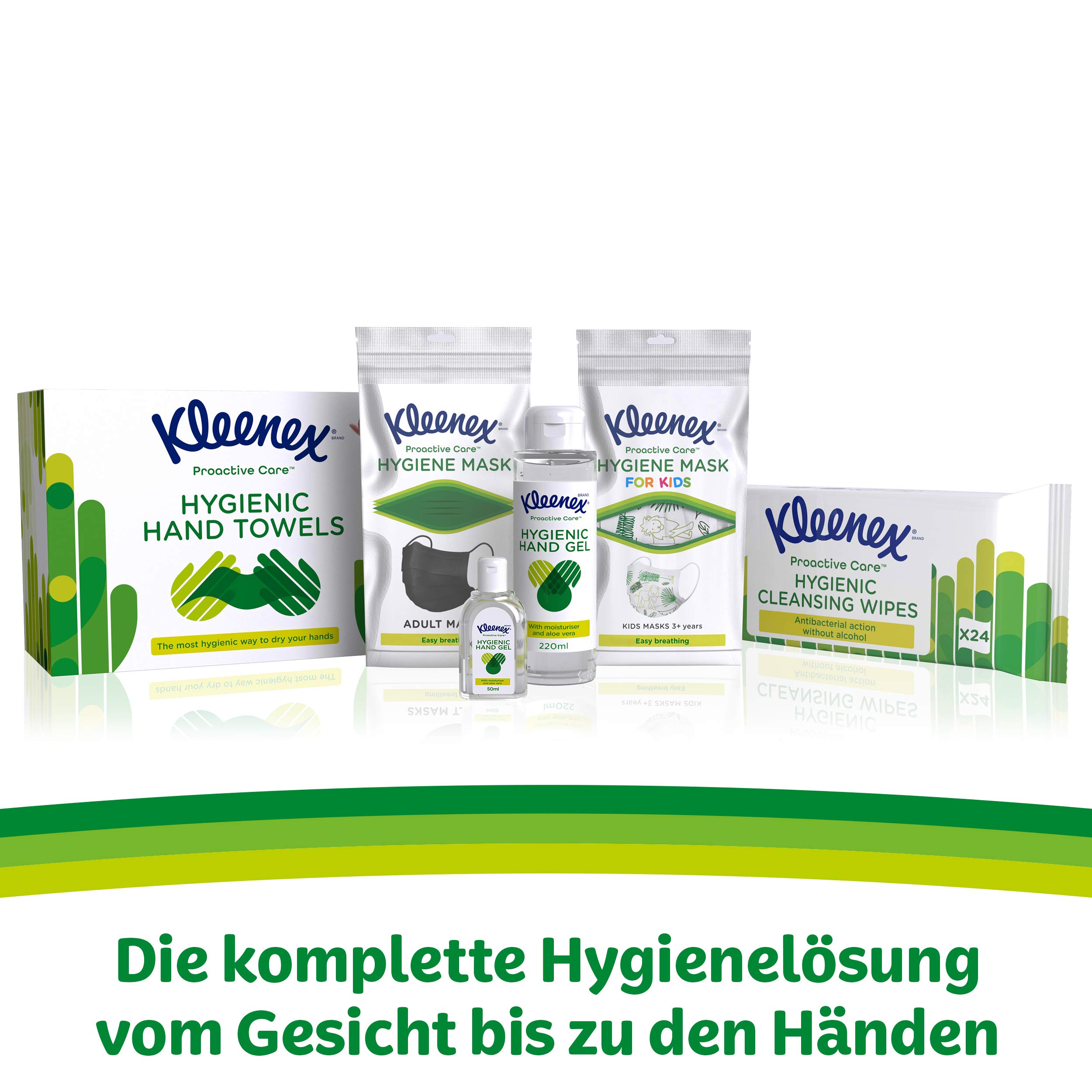 Kleenex Mundschutz-Maske für Erwachsene und Jugendliche, 3-lagig, schwarz, 90 Stücke