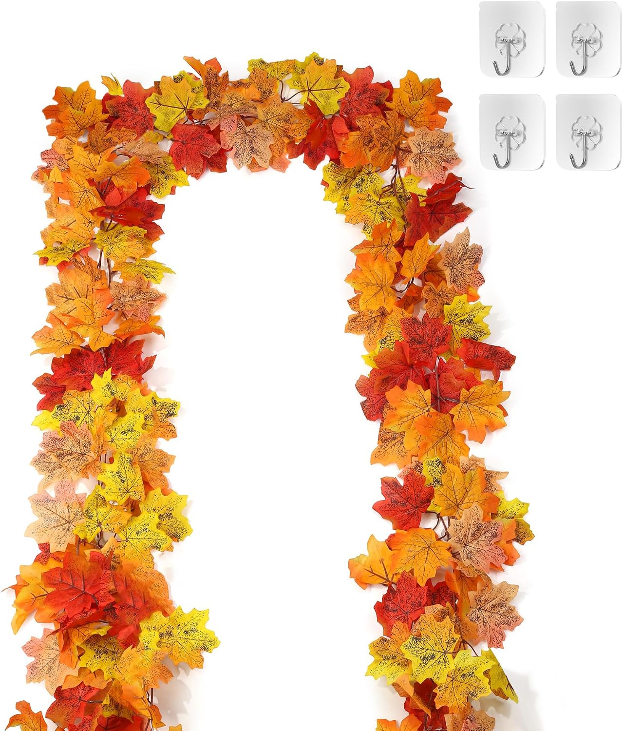 SITUMEIZI 2 Pcs 13Ft Fall Leaves Garland for Thanksgiving Decor