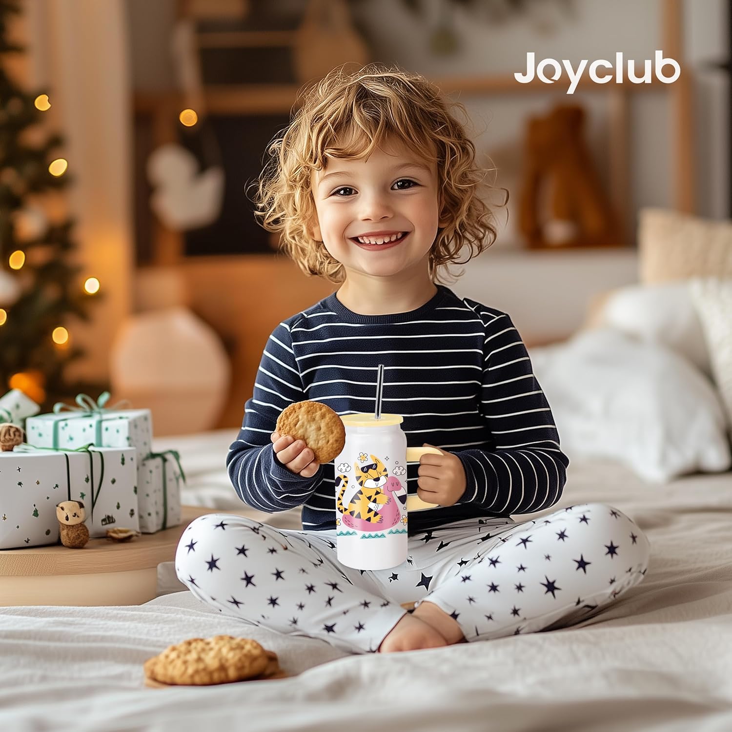 Joyclub 4 Pack Kids Sublimation Tumbler Blanks 16 oz Kid Cups with Lids and Straws Insulated Stainless Steel Tumblers for Smoothie Coffe Boba Soda DIY Gift - Image 2