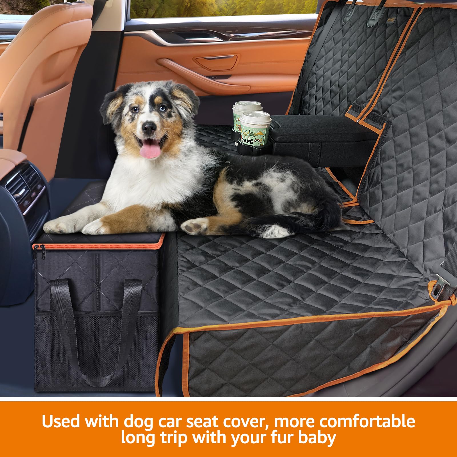 iBuddy Car Seat Extender with Storage for Large Dogs Up to 200LB