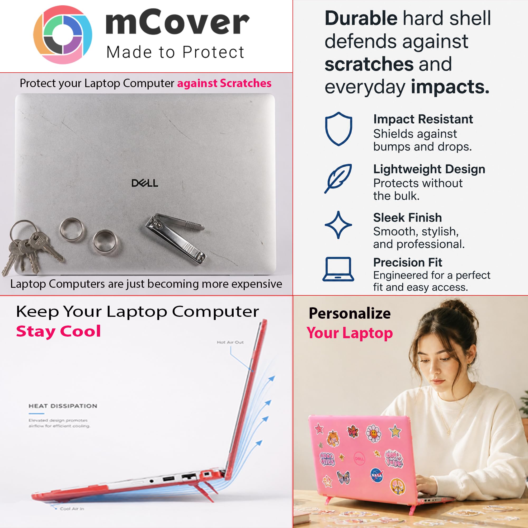 mCover Custodia compatibile solo per notebook Dell Latitude serie 5440 5450/Precision 3480 3490 da 14" (14") 2023 ~ 2025 (non compatibile con altri modelli Dell), rosa