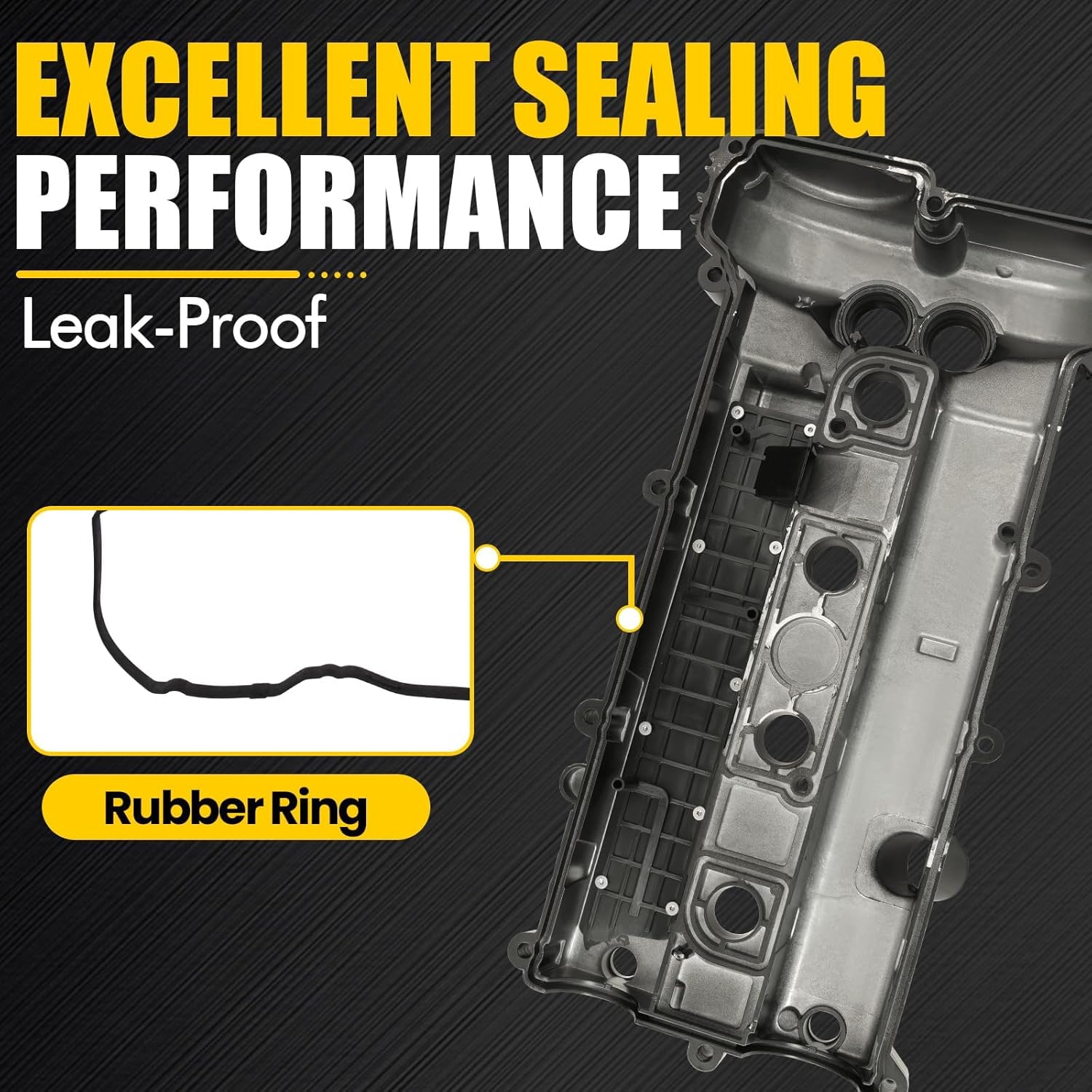 Aluminum Engine Valve Cover Compatible with 2012-2017 Land Rover Discovery Sport Range Rover Evoque LR2 2.0L L4 Replace LR038319 LR070360 LR030368 LR038319