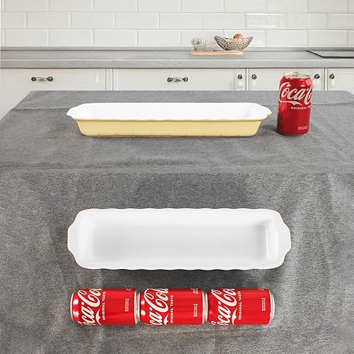 Miniatura 3 de Molde de cerámica para pan, juego de 2, utensilios para hornear rectangulares para hornear Heritage Pan - Relativamente largo, para pastel de pan de