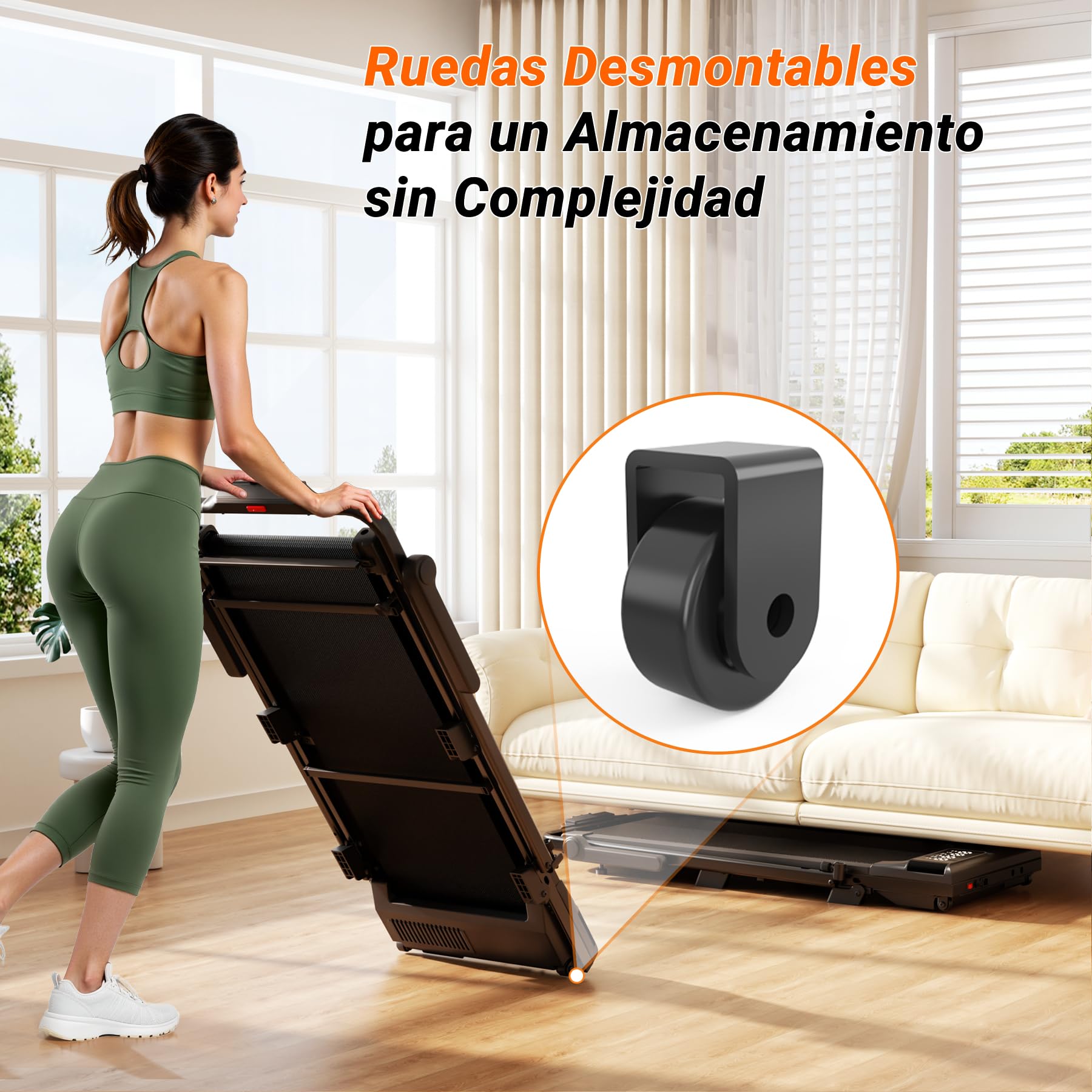 Copant Cinta de Correr Plegable, Cinta de Correr Inclinable de 3 CV, Carga Máxima de 136 kg, 1-12 km/h Cinta de Correr para el Hogar o la Oficina
