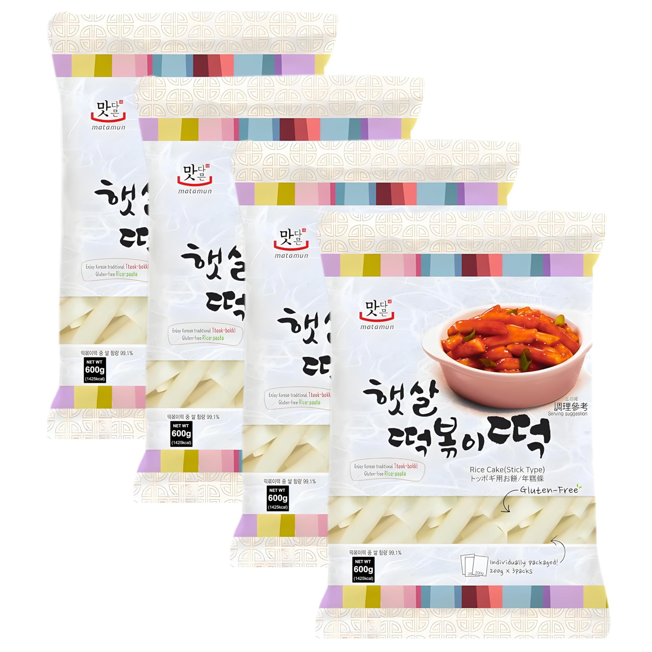 Tteokbokki Topokki - Rice Cake Pasta gruesa de arroz - Coreano Tradicional - Pasteles de Arroz en Bastones - Sin Gluten - Pack Laborawi (600g) — view 7