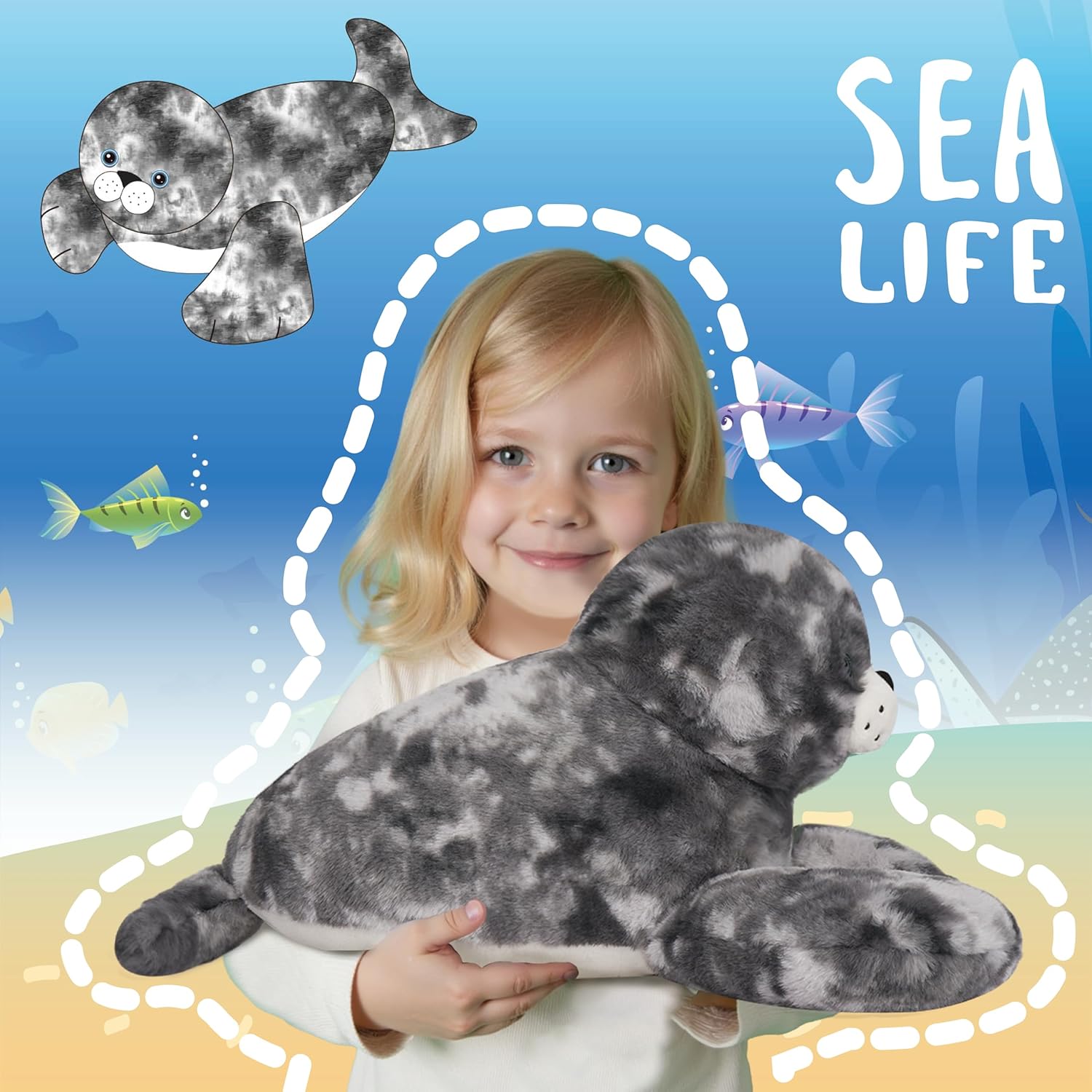 Niuniu Daddy 23" | 3.3 Pound Weighted Seal Plush for Kids Adults, Fat Large Seal Weighted Stuffed Animals, Chubby Body Pillow Plush Animal Toys for Sleeping for Presents Birthday Christmas Holiday - Image 5