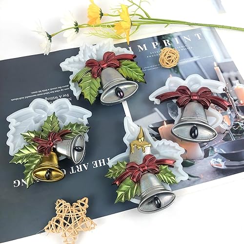 Miniatura 6 de Molde de resina epoxi reutilizable para decoración de interiores y exteriores, campana de Navidad, molde de silicona para decoración del hogar,