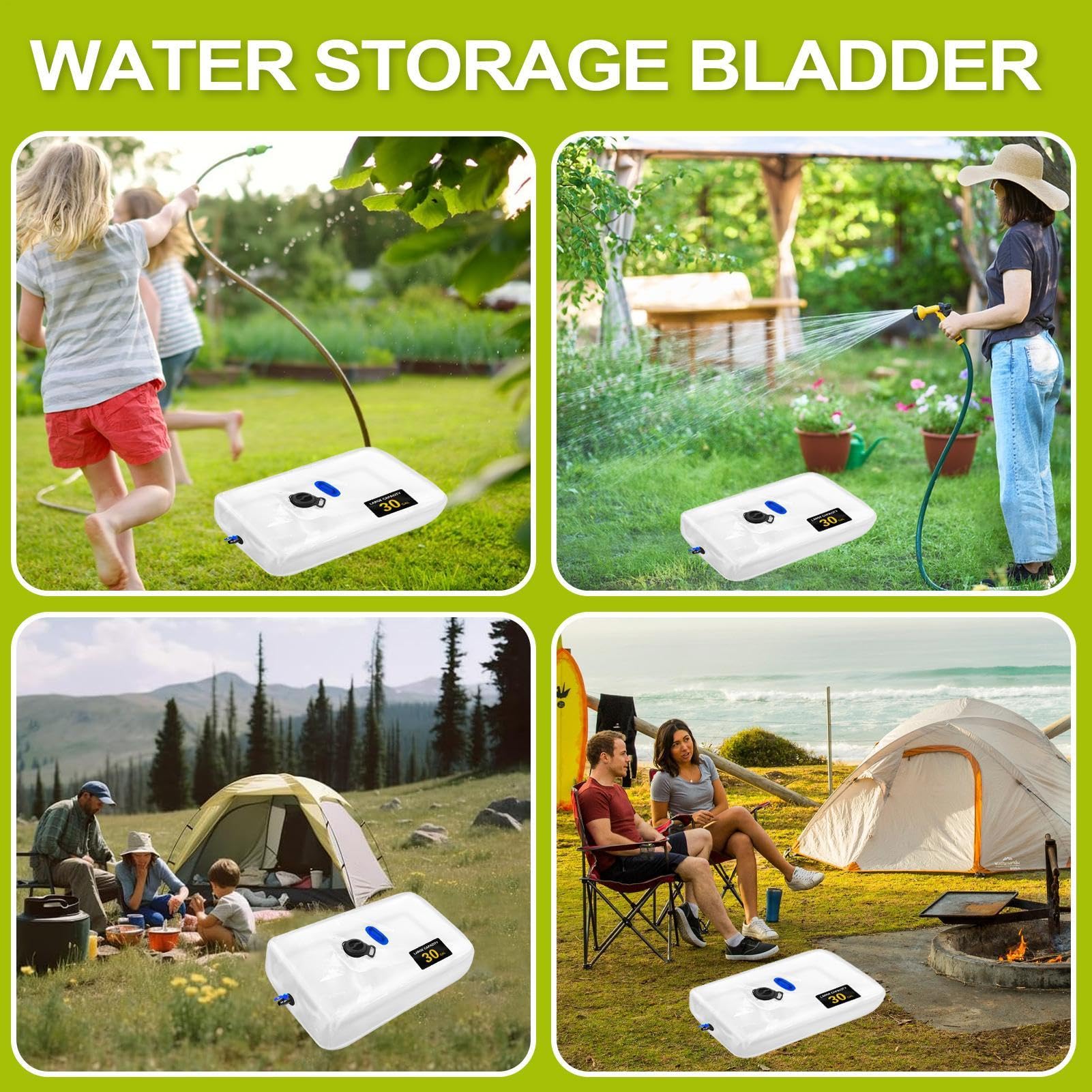 RV Wasserblase Hydration Wasserbeutel Faltbarer Wassertank Camping Wassertasche Transparent Wasserspeicher Wasserspeicher Behälter Transparent Camping Wassertasche für Camping Garten