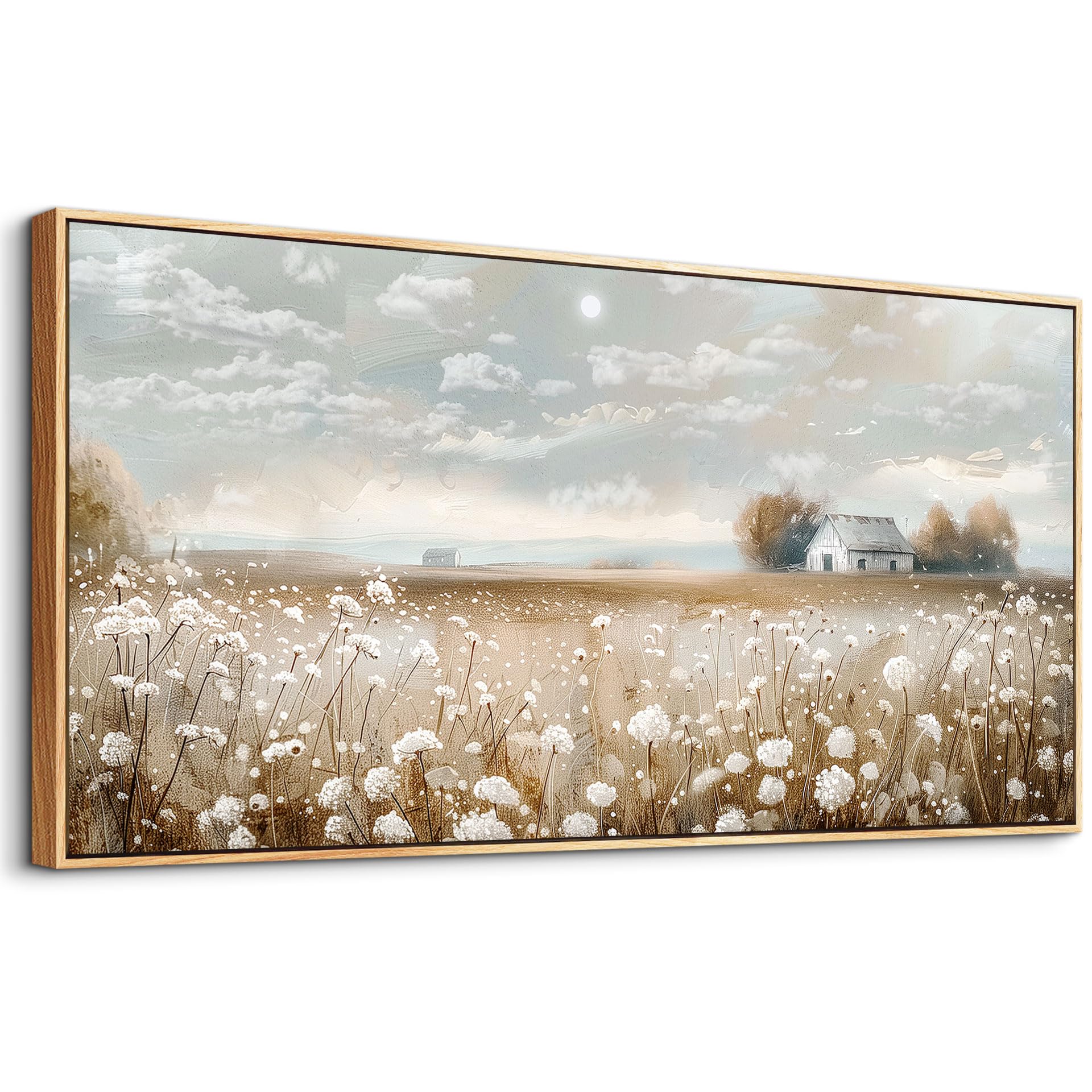 Lienzo decorativo para pared de sala de estar, decoración de pared con flores blancas, paisaje, decoración de comedor, dormitorio, baño, cocina, sala de estar, impresiones artísticas para 2