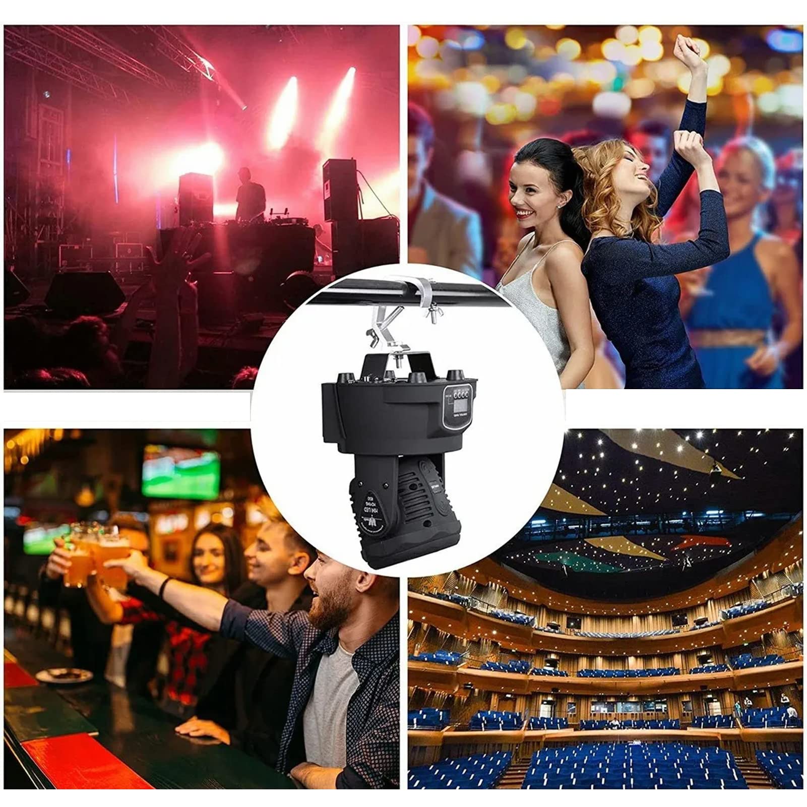 Morsetto Per Luci da Palco Heavy Duty Impedisce Lo Scivolamento Kit di Ganci Per Lampade da Palcoscenico in Alluminio Pressofuso Per Faretti DJ Gancio Per Luci a Testa Mobile 4 Pezzi