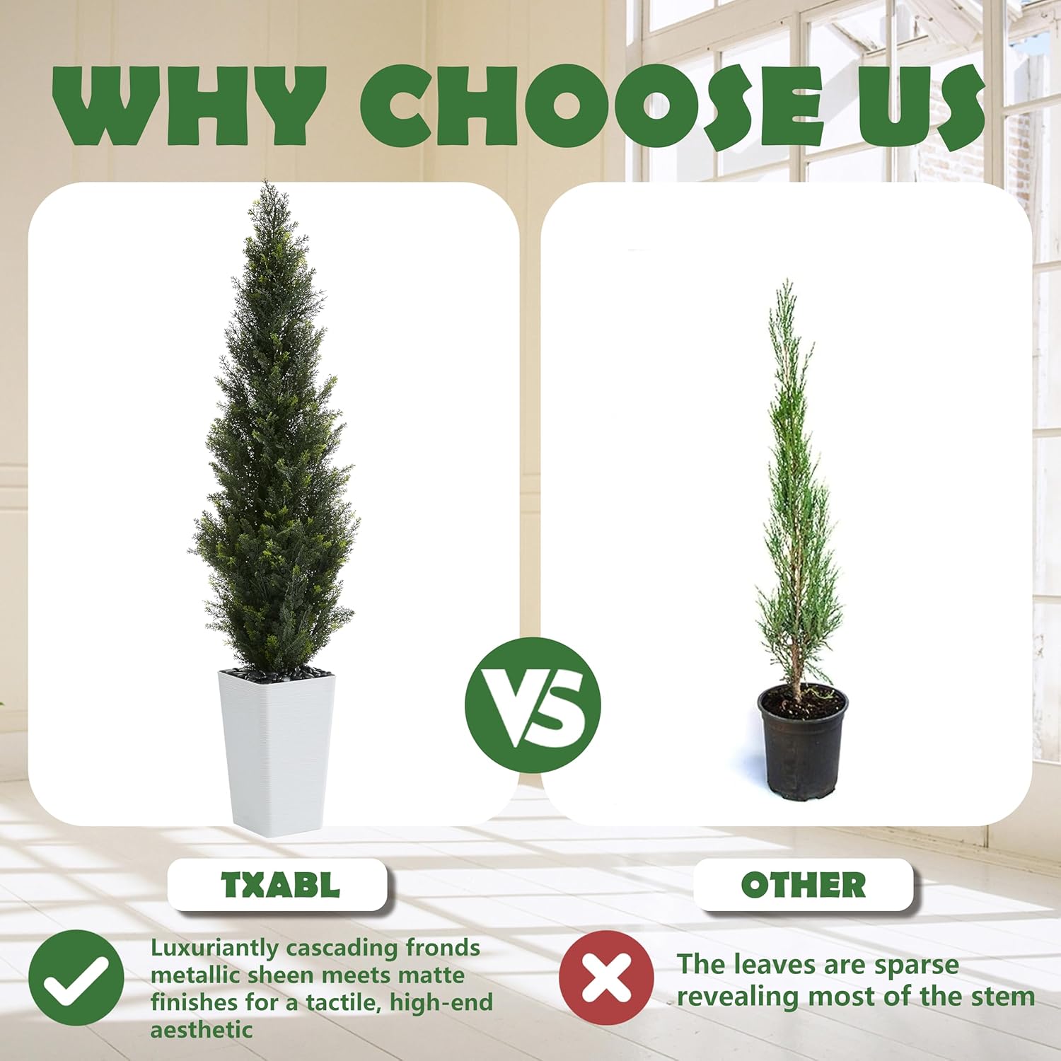 Artificial Cedar Trees 5FT Tall Artificial Bushes Cypress Shrubs, Fake Evergreen Shrubs with Extra Dense Foliage Realistic Potted & Pebbles Faux Plants for Front Porch Outdoor Christmas Tree