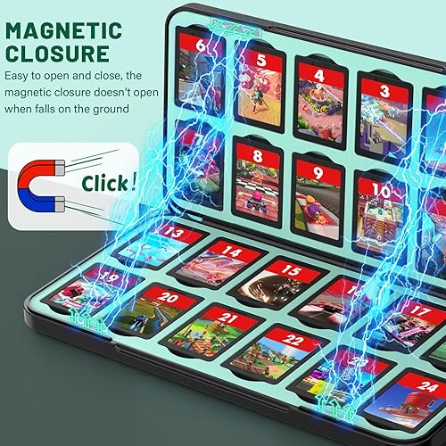Miniatura 4 de CYKOARMOR Game Card Case Holder for Nitendo SwitchSwitch 2(2025) - Hard Shell Cartridge Case with 24 Game Slots & 24 Micro SD Card Slots, Portable