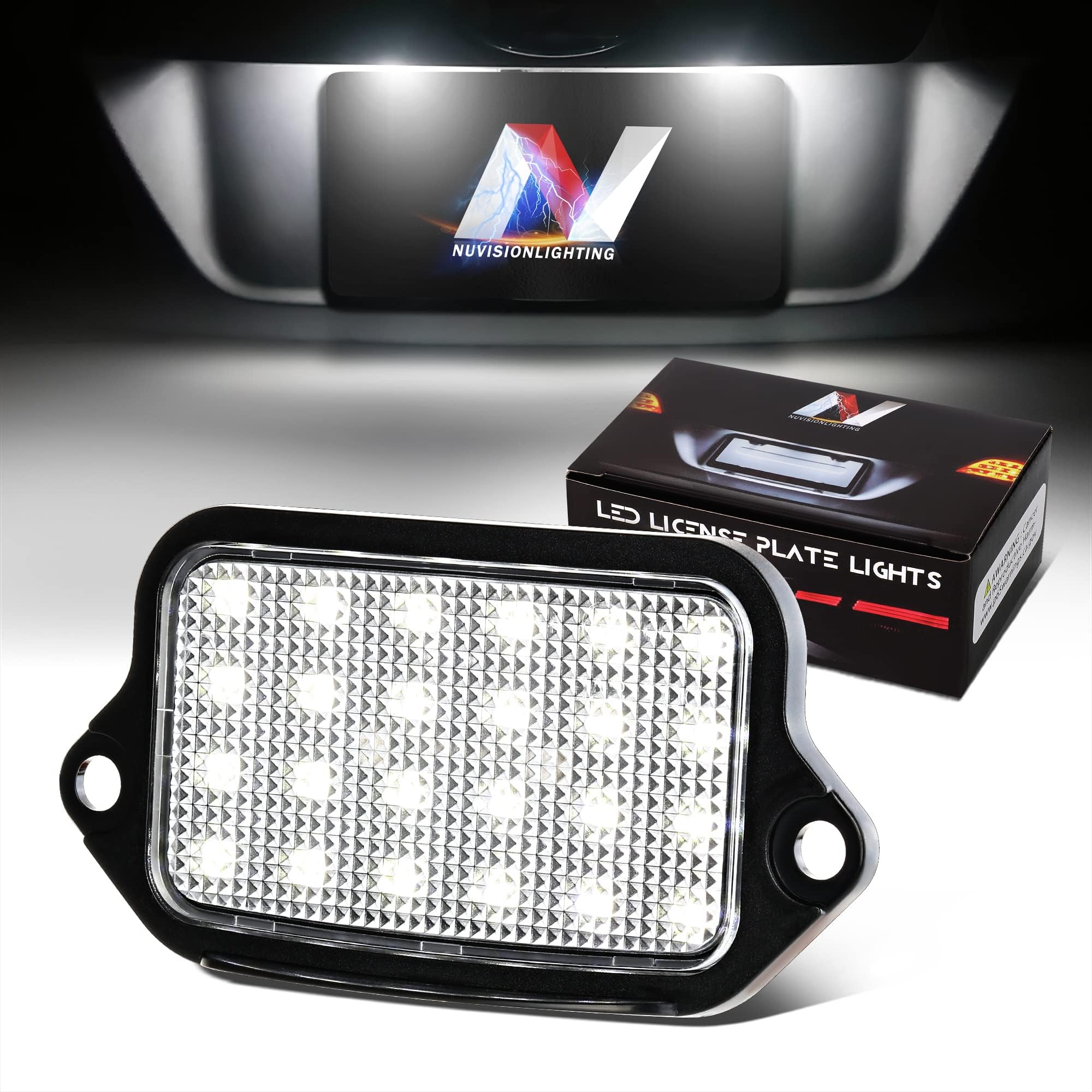 NUVISION LIGHTING NVL-LPL-011 1Pc Black Housing/Clear Lens LED License Plate Light Compatible with Ford Mustang 2005-2009
