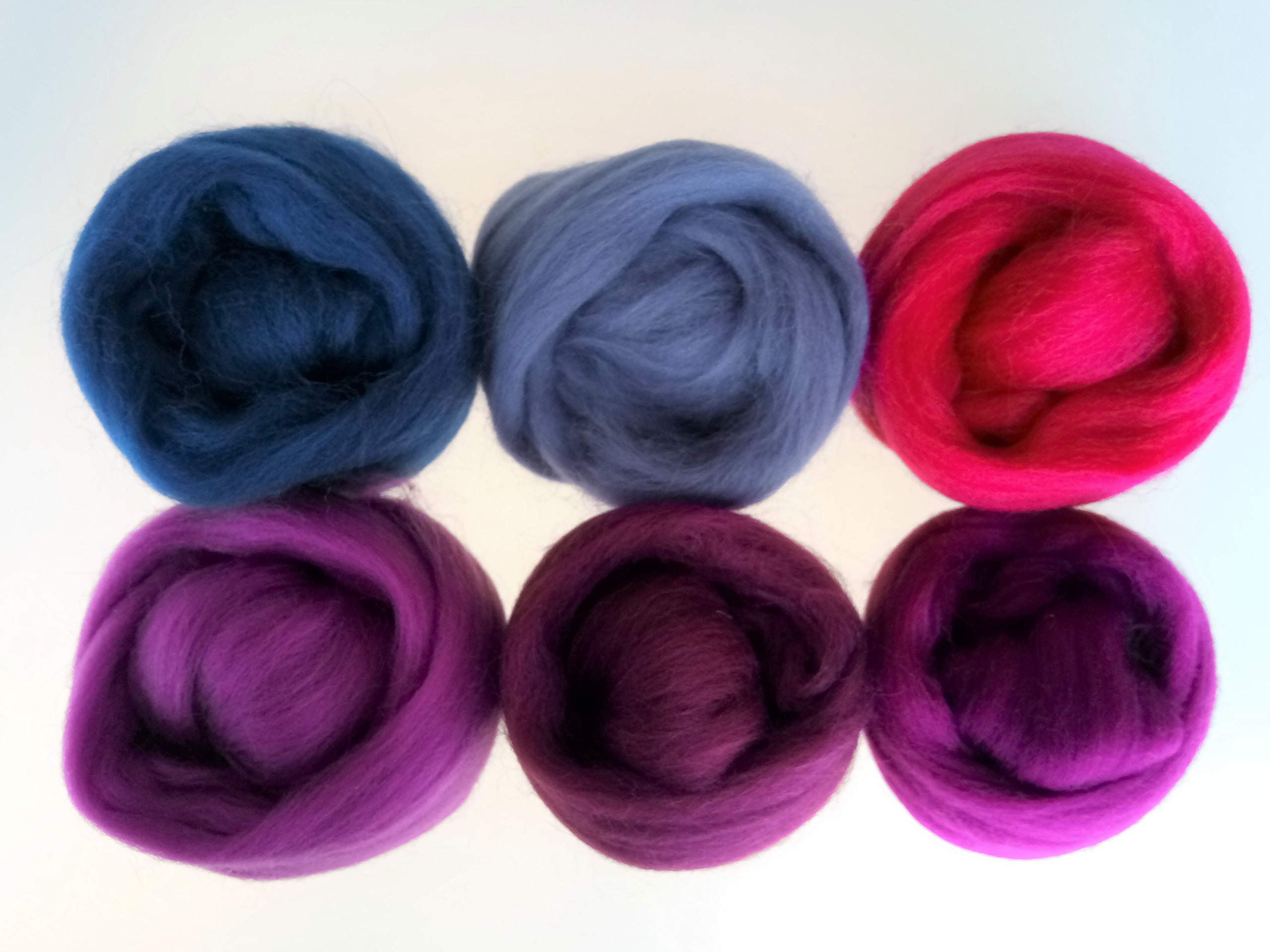 100% Merino Wool Tops for Wet & Dry Felting, Assorted Colours, Packs of 60 Grams (Purple 60 g) - Image 2