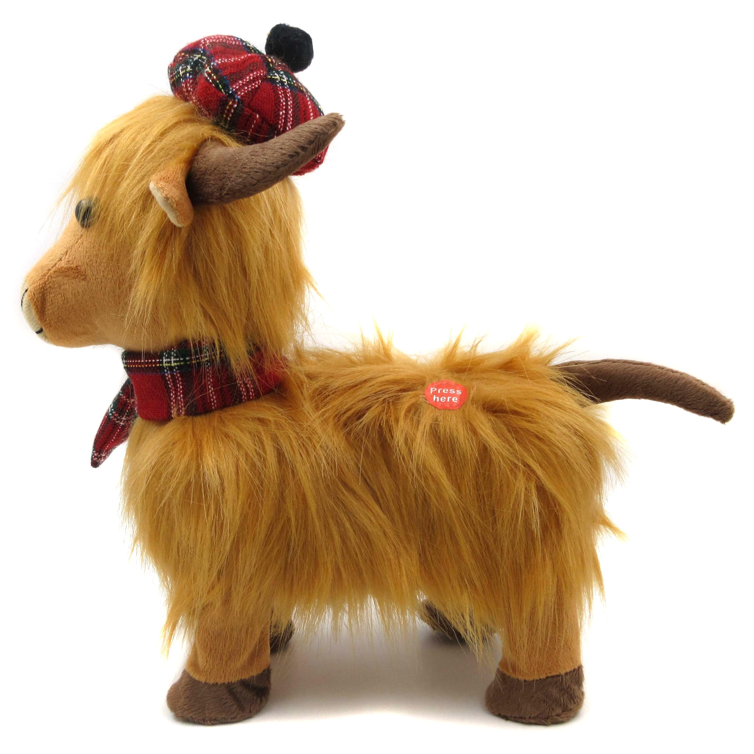 Dancing Highland Cow Decor Ornament Soft Stuffed Toy Holiday Christmas Gift Idea