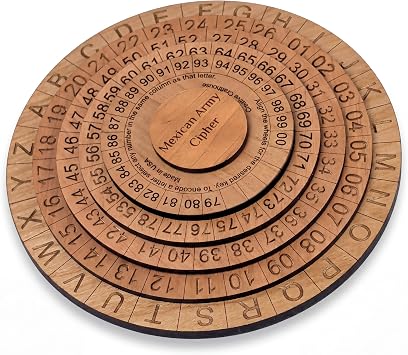 Creative Crafthouse Mexican Army Cipher Wheel, Wooden 5-Disk Decoder