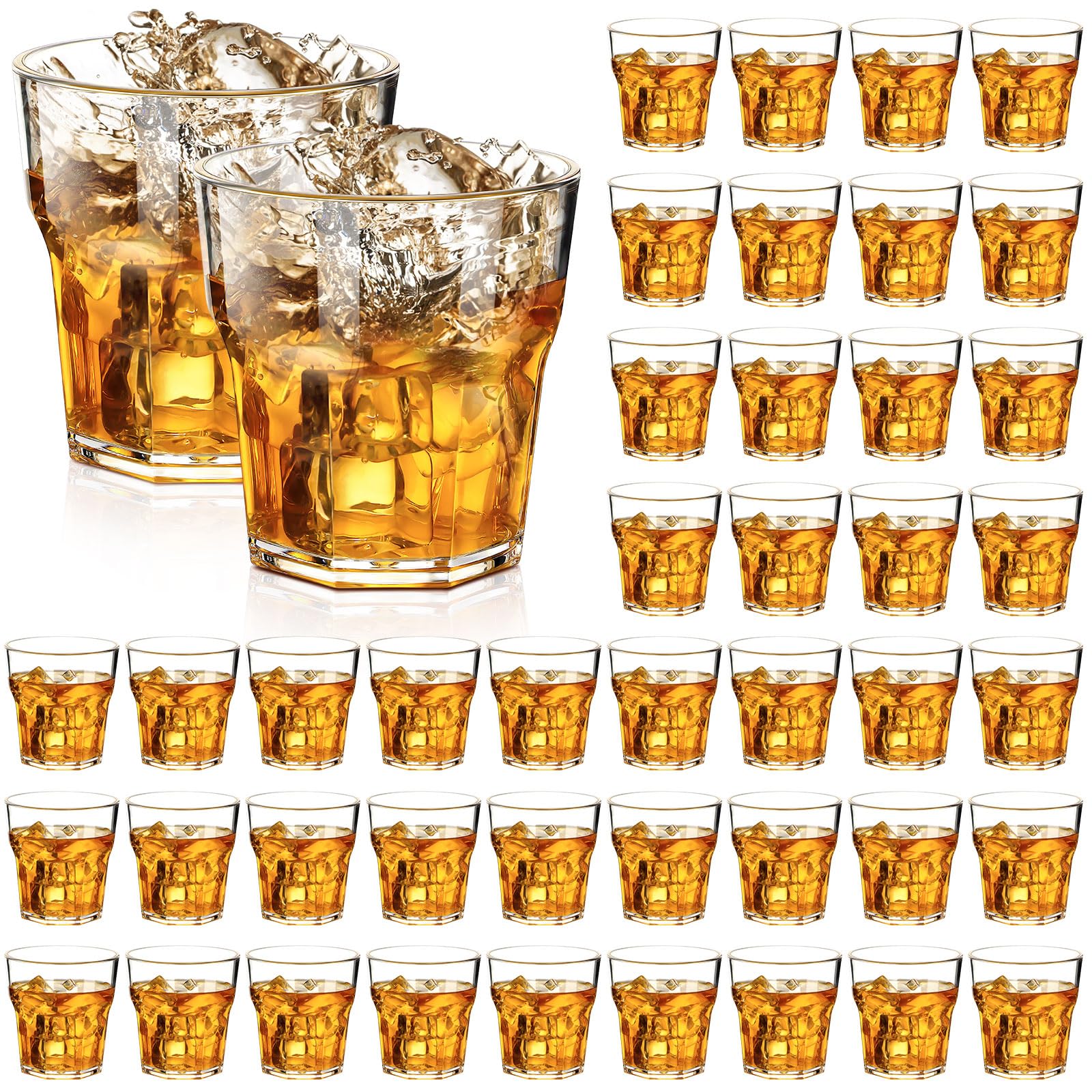 Tioncy Piccoli bicchieri da whisky in acrilico, trasparenti, infrangibili, impilabili, per birra, vino, vodka (85 g)
