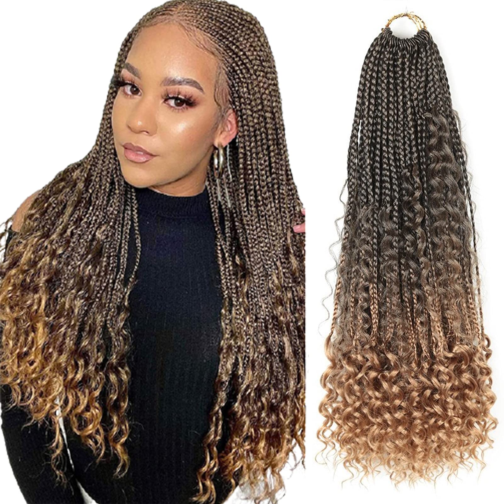Buy DIAMOND QUEEN Box Braids Crochet Hair Ombre Color Crochet Braids