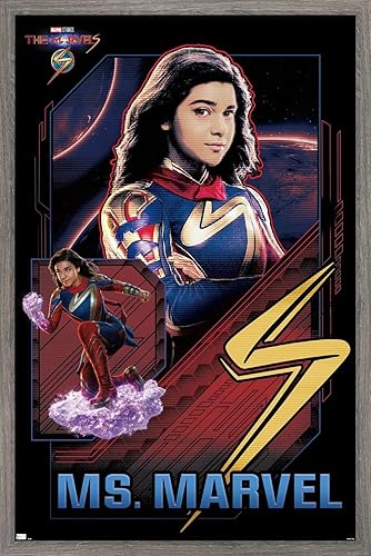 Miniatura 22 de Trends International Marvel The Marvels - Póster de pared de Ms. Marvel, 14.72 x 22.37 pulgadas, versión enmarcada en negro Versión con marco