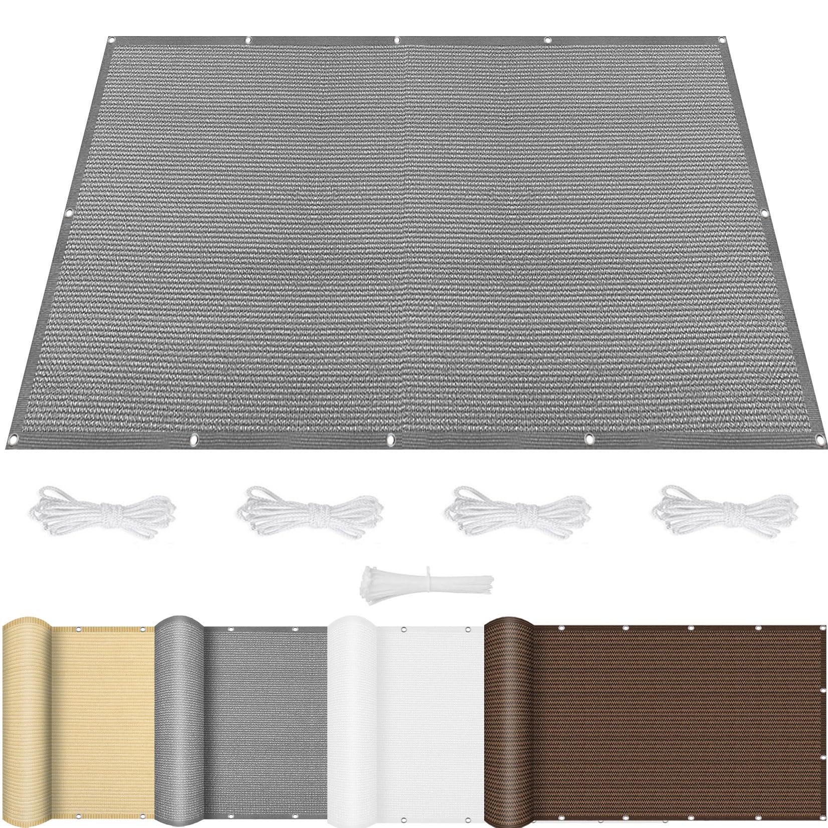 Voile d'ombrage rectangulaire 190x210 cm gris clair pour extérieur