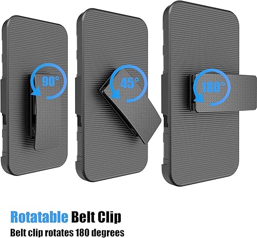 Miniatura 6 de NEM Funda para LG G6, resistente, a prueba de golpes, cinturón giratorio con soporte de cuerpo completo, doble capa, protección híbrida contra