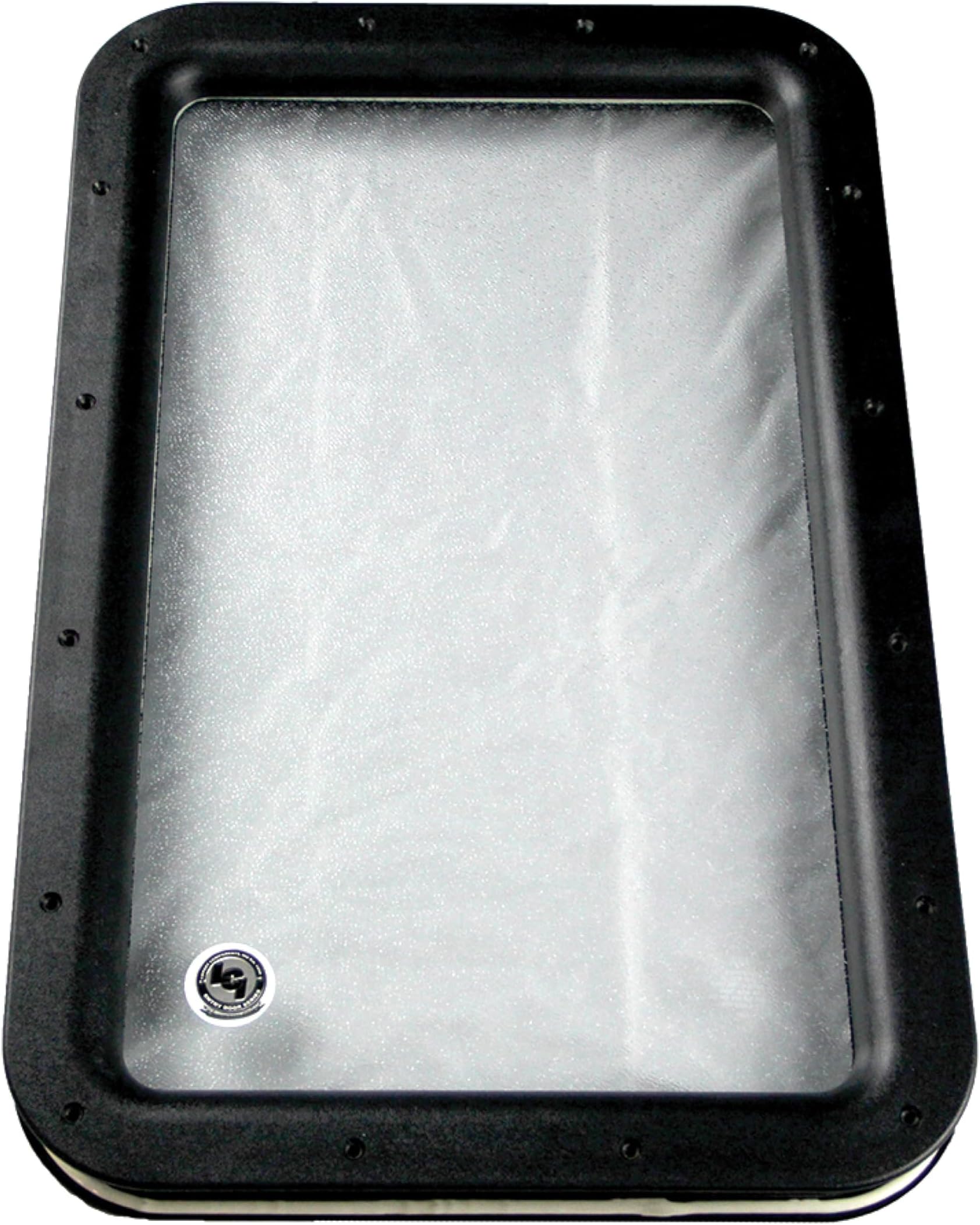 Inner & Outer Replacement Window Frame with Seal, Glass for Raidus RV Entry Doors, 12" x 21", Obscure Pane, No Assembly Required, Easy DIY Installation, High Impact Polystyrene, Black - 363370