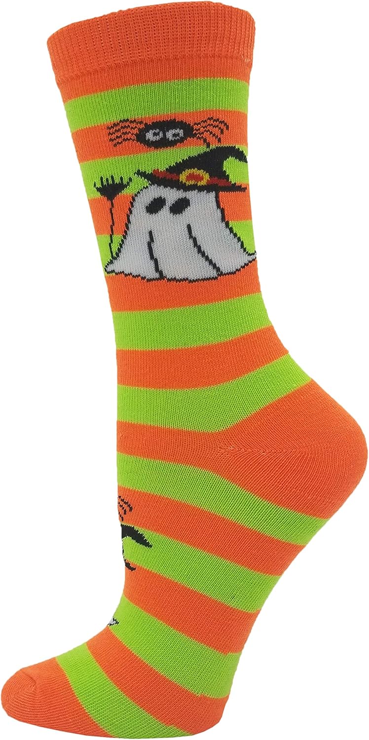 Halloween Socks for Women Girls, 12 Pairs Bats Pumpkins Ghosts Print, Colorful Pattern Novelty Cute - Image 5