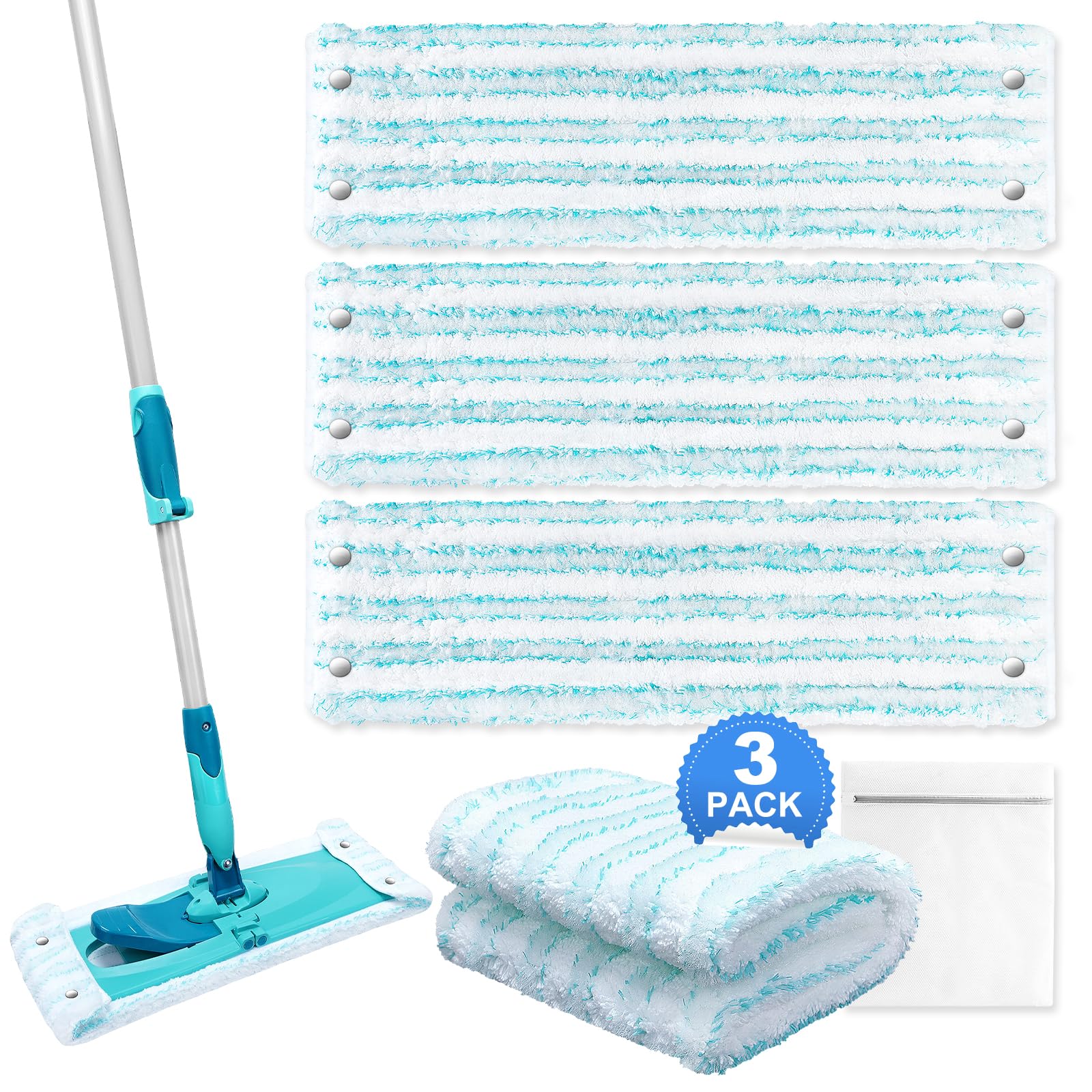 Lot De 3 Serpillères De Rechange Compatibles Avec Leifheit Combi